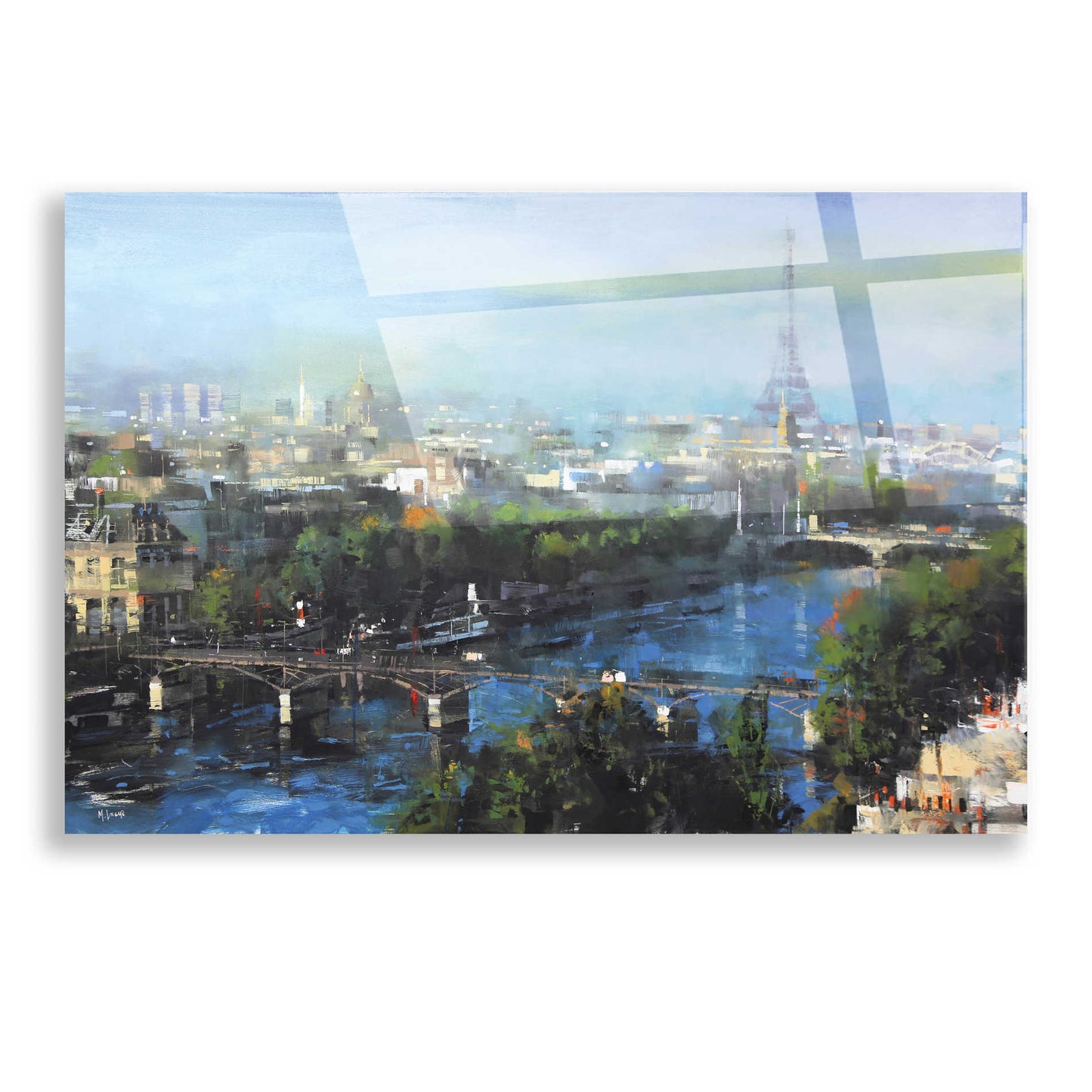 Epic Art 'Paris Pedestrian Bridge' by Mark Lague, Acrylic Glass Wall Art,16x12