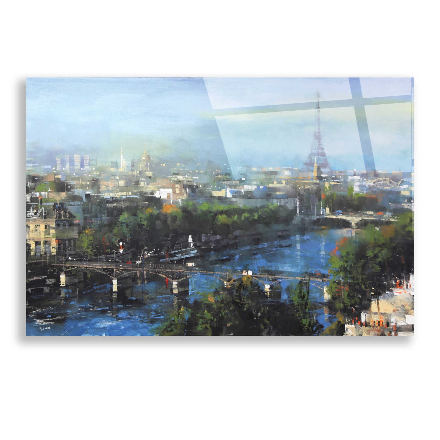 Epic Art 'Paris Pedestrian Bridge' by Mark Lague, Acrylic Glass Wall Art,24x16