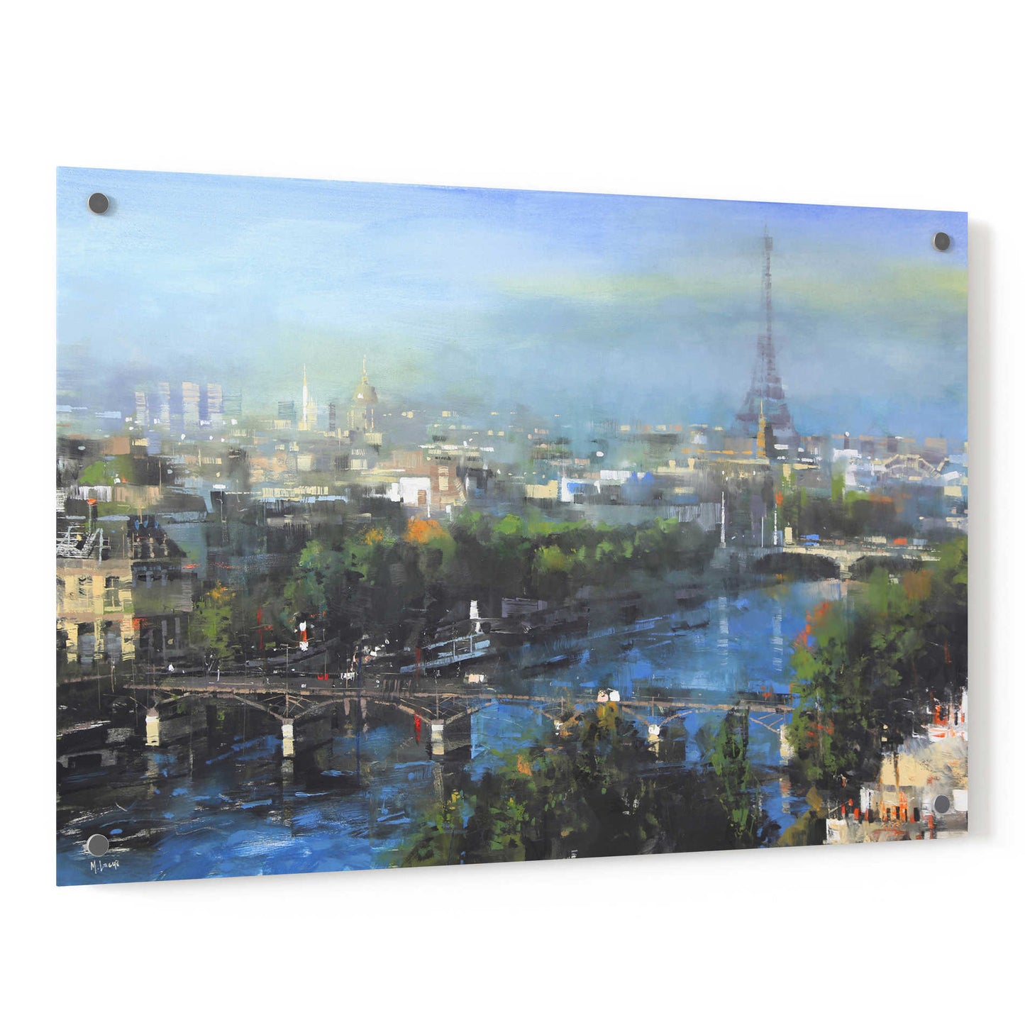 Epic Art 'Paris Pedestrian Bridge' by Mark Lague, Acrylic Glass Wall Art,36x24