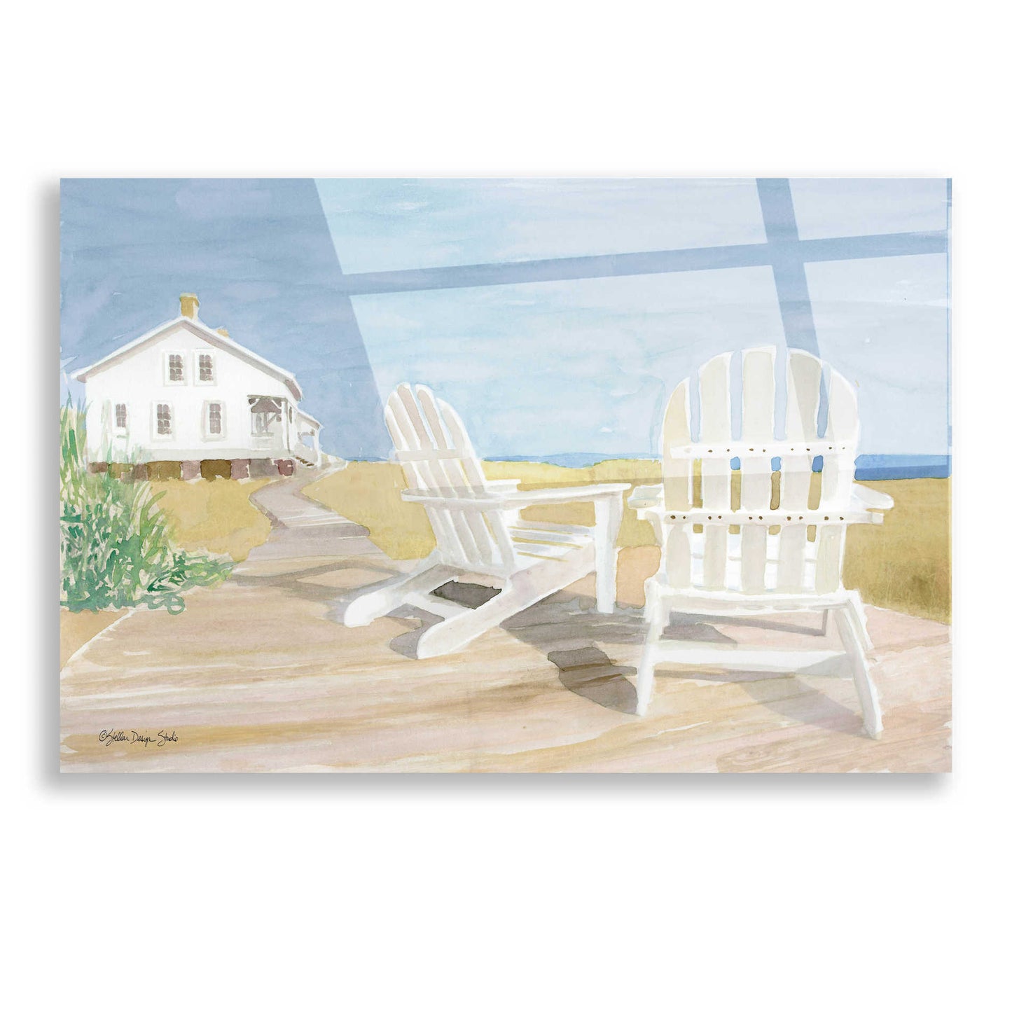 Epic Art 'Beach Chairs 1' by Stellar Design Studio, Acrylic Glass Wall Art,16x12