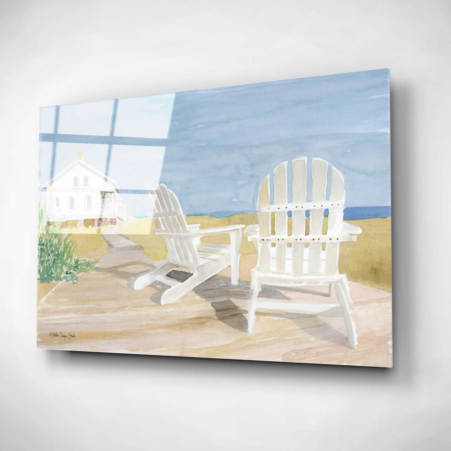 Epic Art 'Beach Chairs 1' by Stellar Design Studio, Acrylic Glass Wall Art,24x16