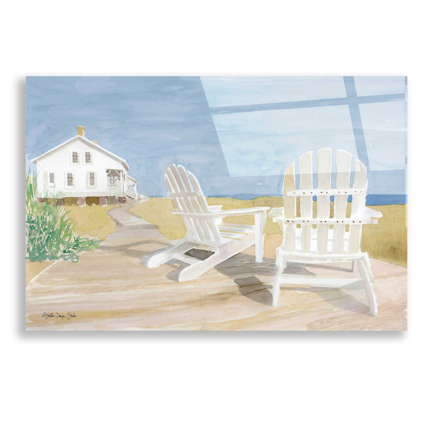 Epic Art 'Beach Chairs 1' by Stellar Design Studio, Acrylic Glass Wall Art,24x16