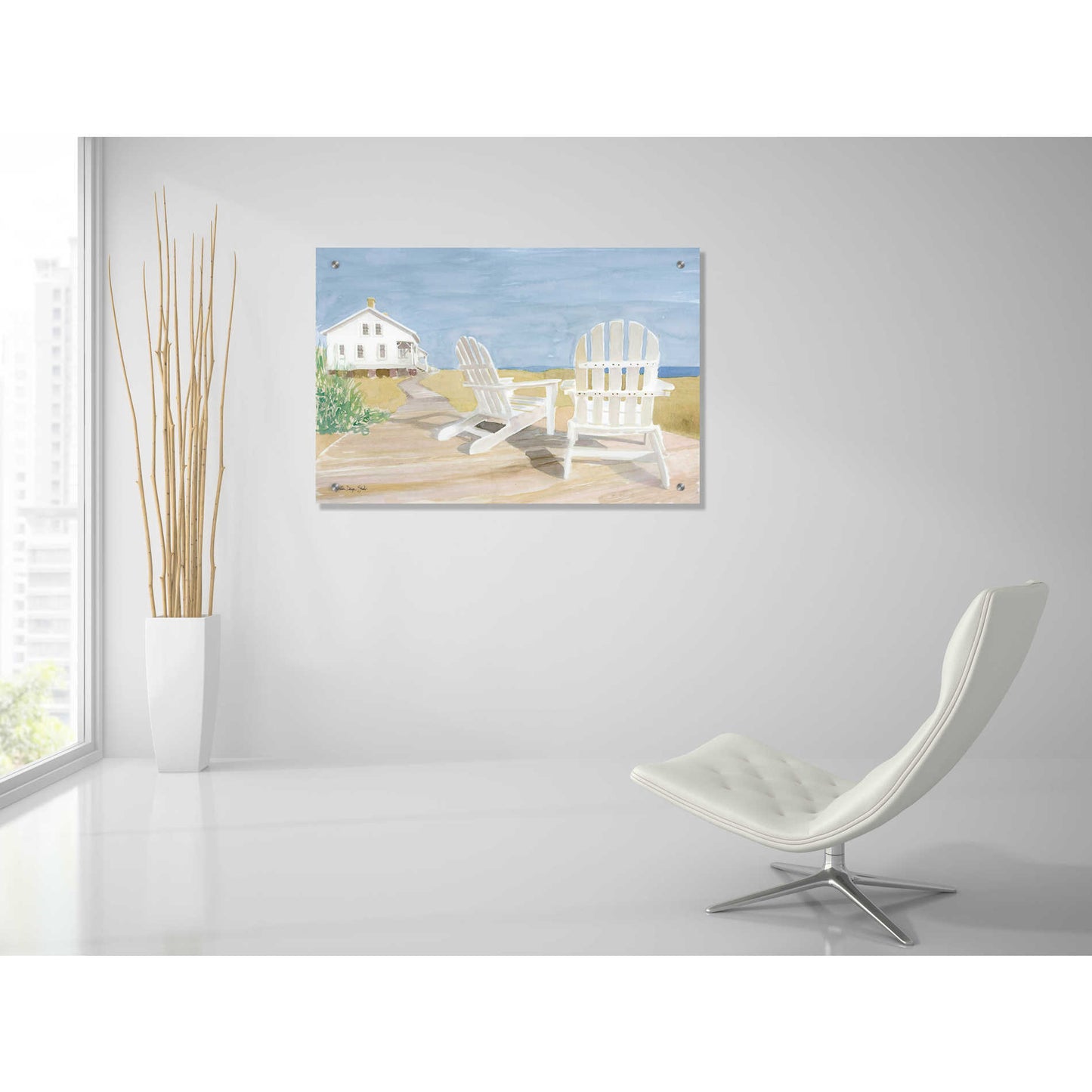 Epic Art 'Beach Chairs 1' by Stellar Design Studio, Acrylic Glass Wall Art,36x24