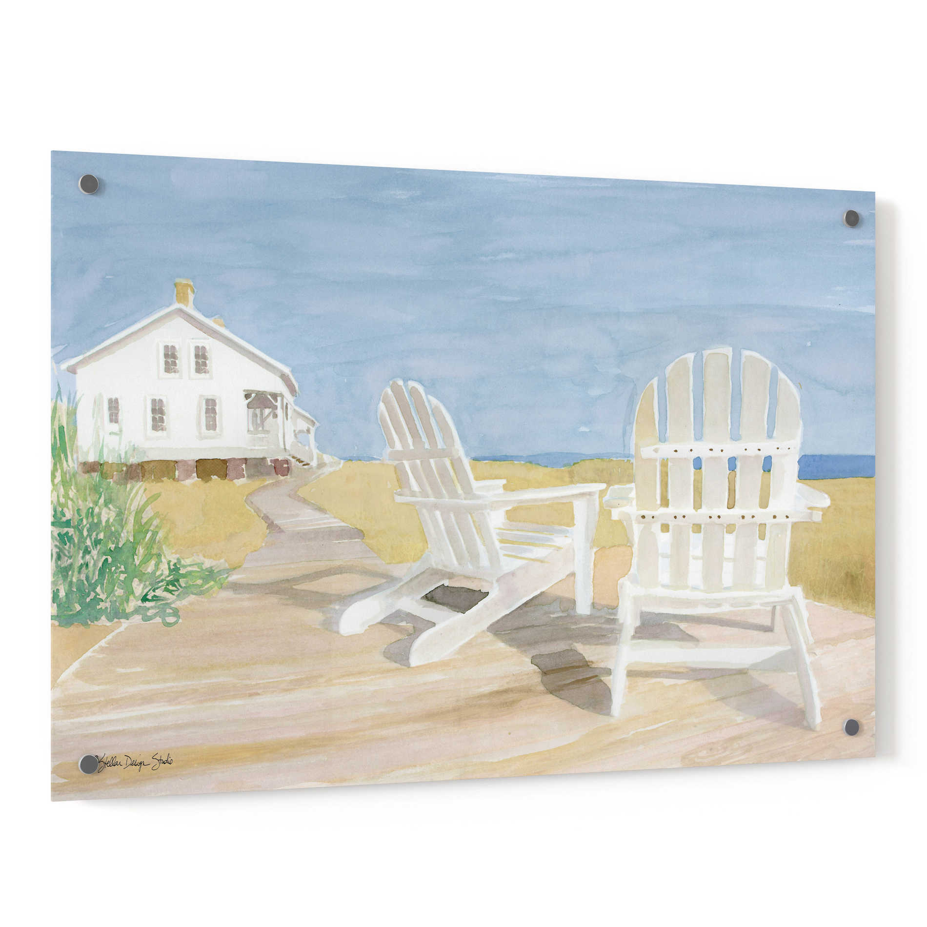 Epic Art 'Beach Chairs 1' by Stellar Design Studio, Acrylic Glass Wall Art,36x24