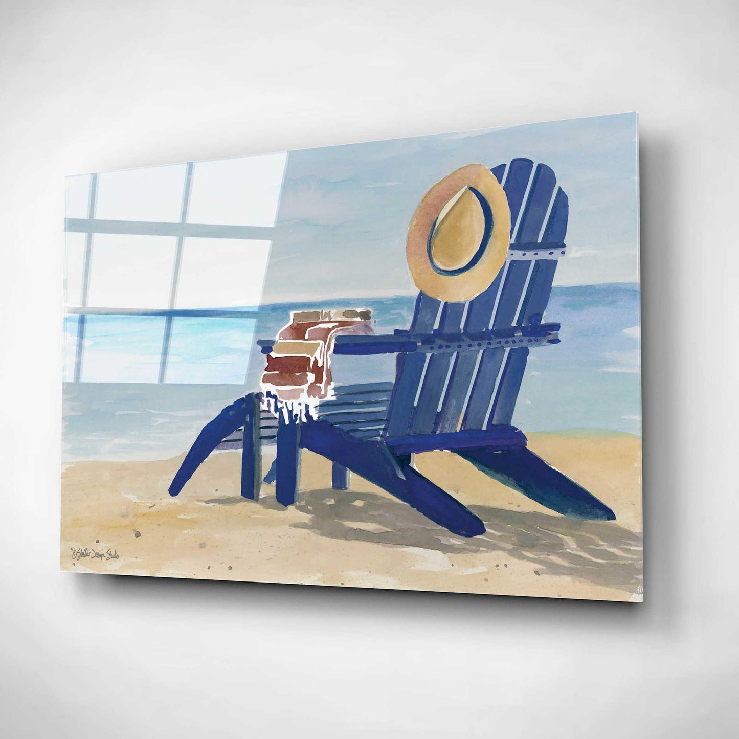 Epic Art 'Beach Chairs 2' by Stellar Design Studio, Acrylic Glass Wall Art,16x12