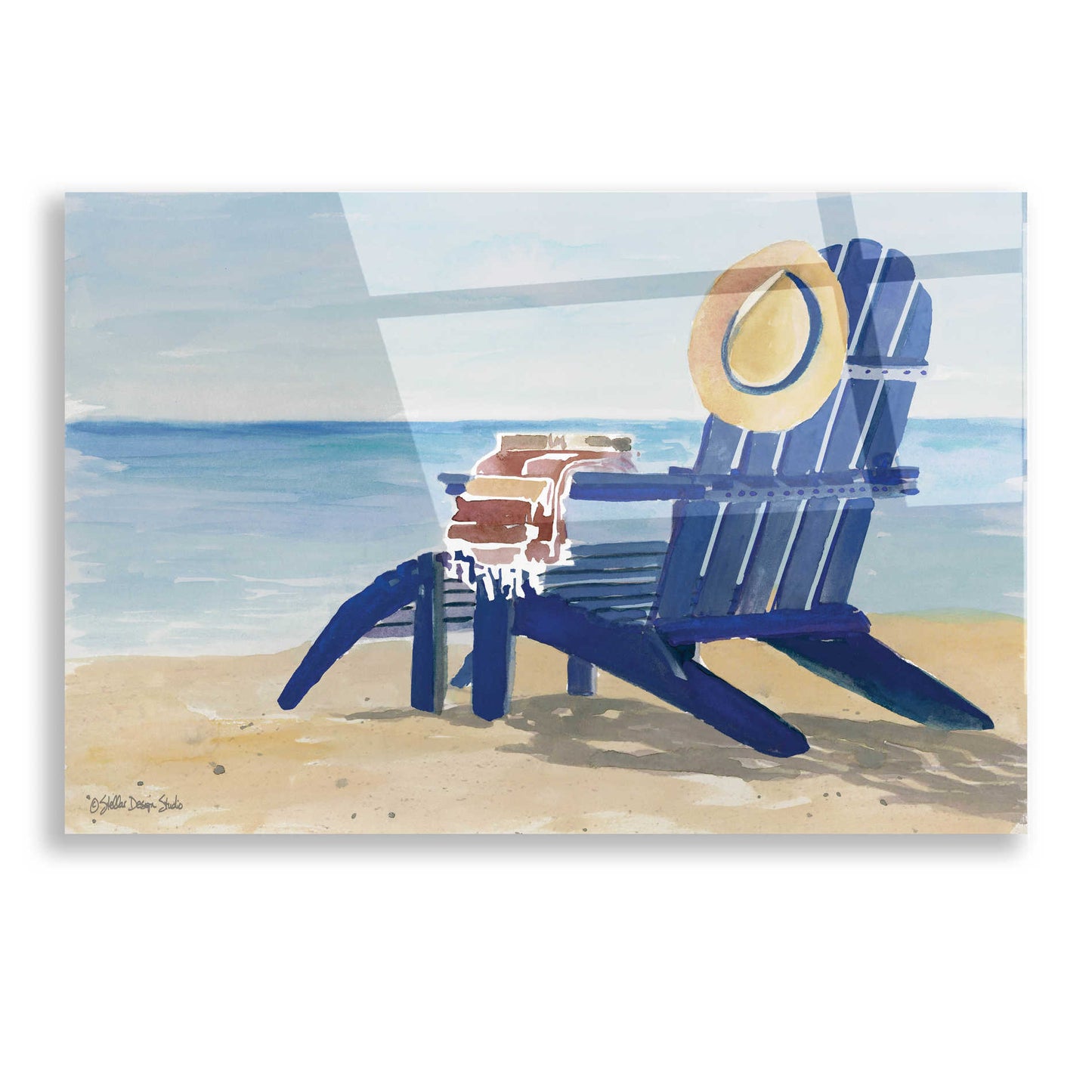 Epic Art 'Beach Chairs 2' by Stellar Design Studio, Acrylic Glass Wall Art,16x12