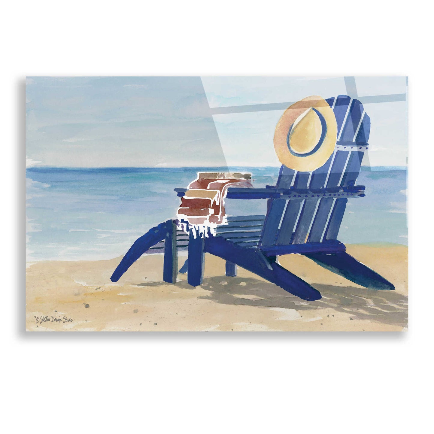 Epic Art 'Beach Chairs 2' by Stellar Design Studio, Acrylic Glass Wall Art,24x16