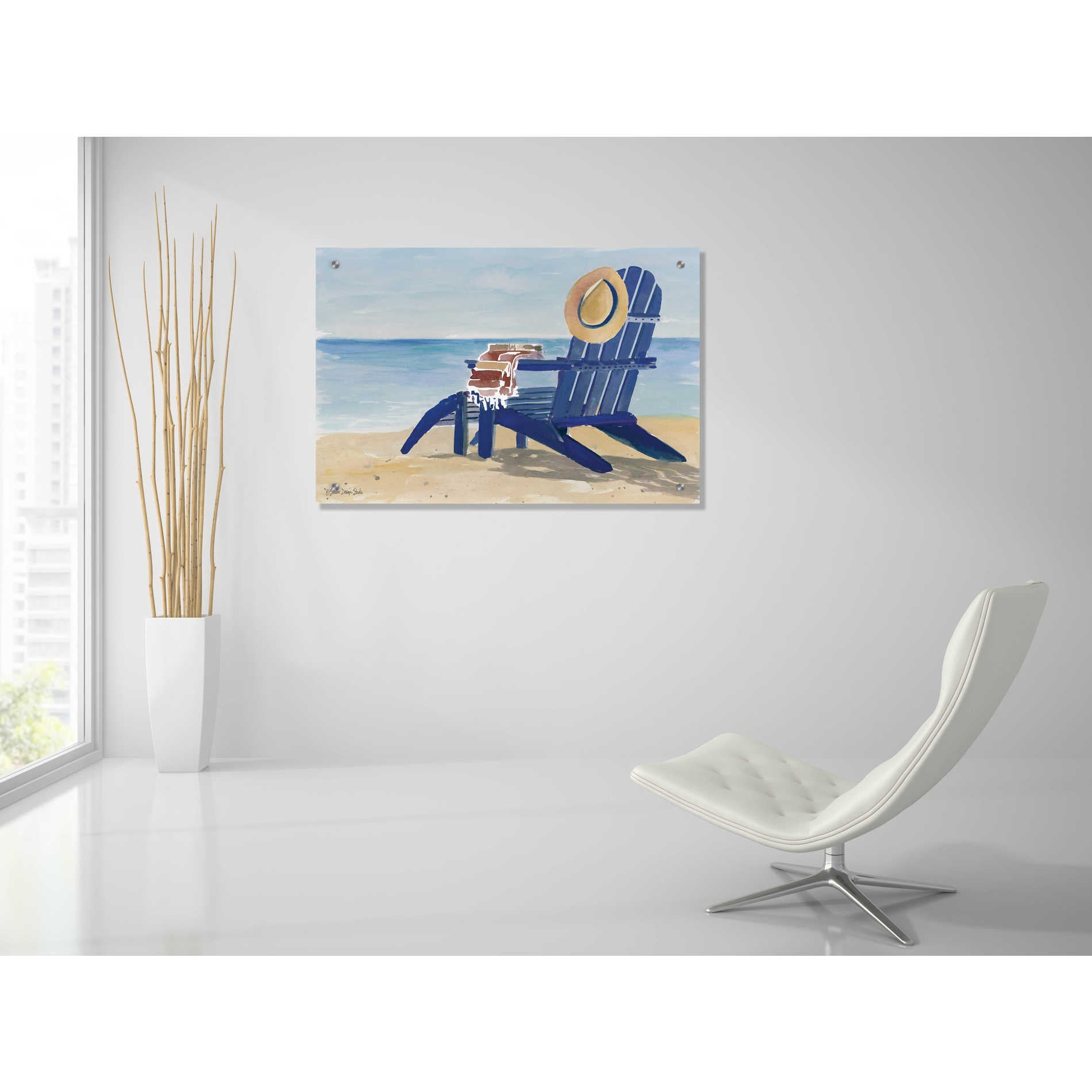 Epic Art 'Beach Chairs 2' by Stellar Design Studio, Acrylic Glass Wall Art,36x24