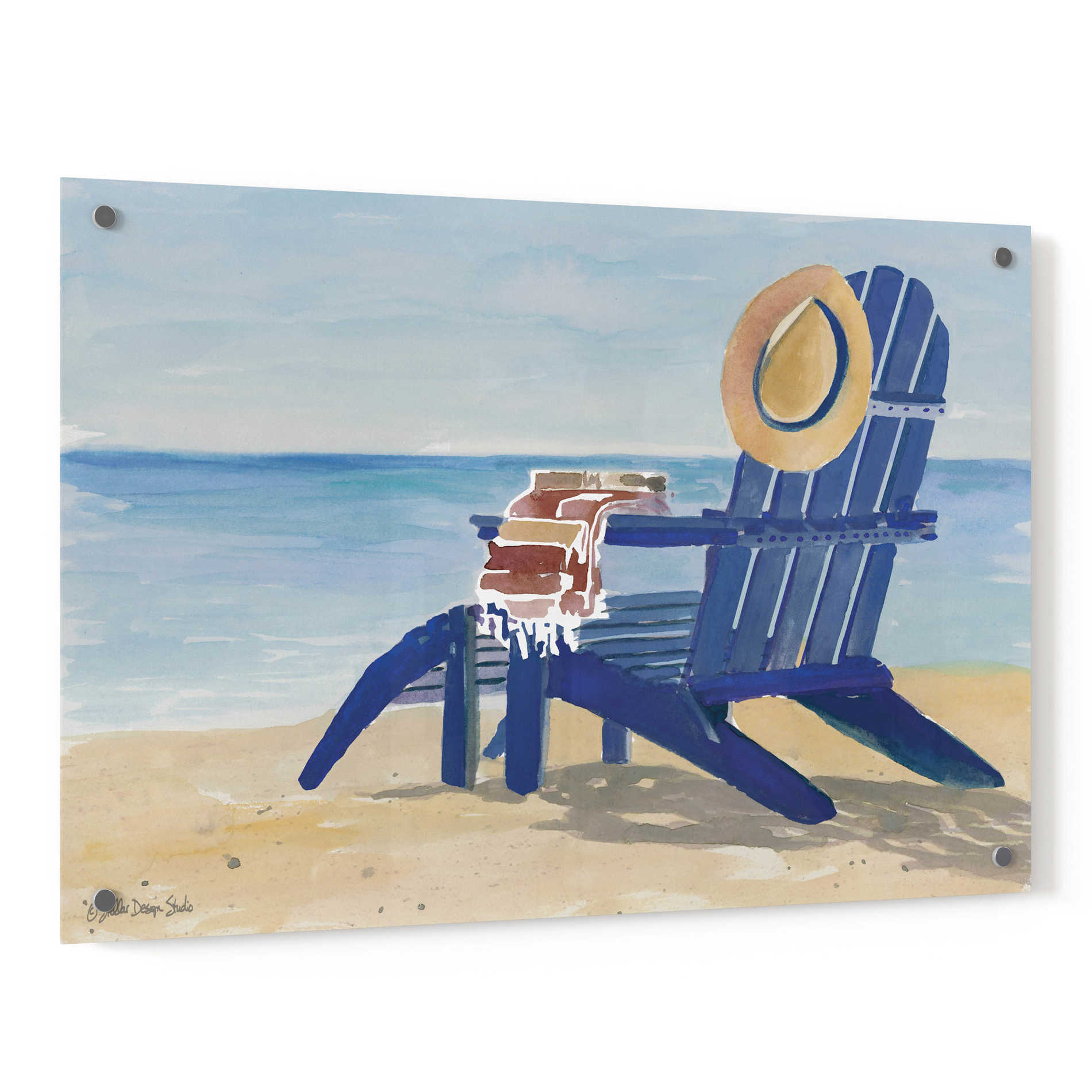 Epic Art 'Beach Chairs 2' by Stellar Design Studio, Acrylic Glass Wall Art,36x24