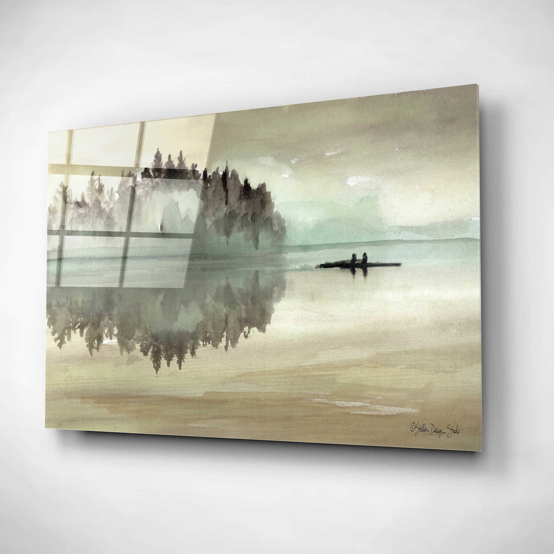 Epic Art 'Lake Fishing I' by Stellar Design Studio, Acrylic Glass Wall Art,16x12