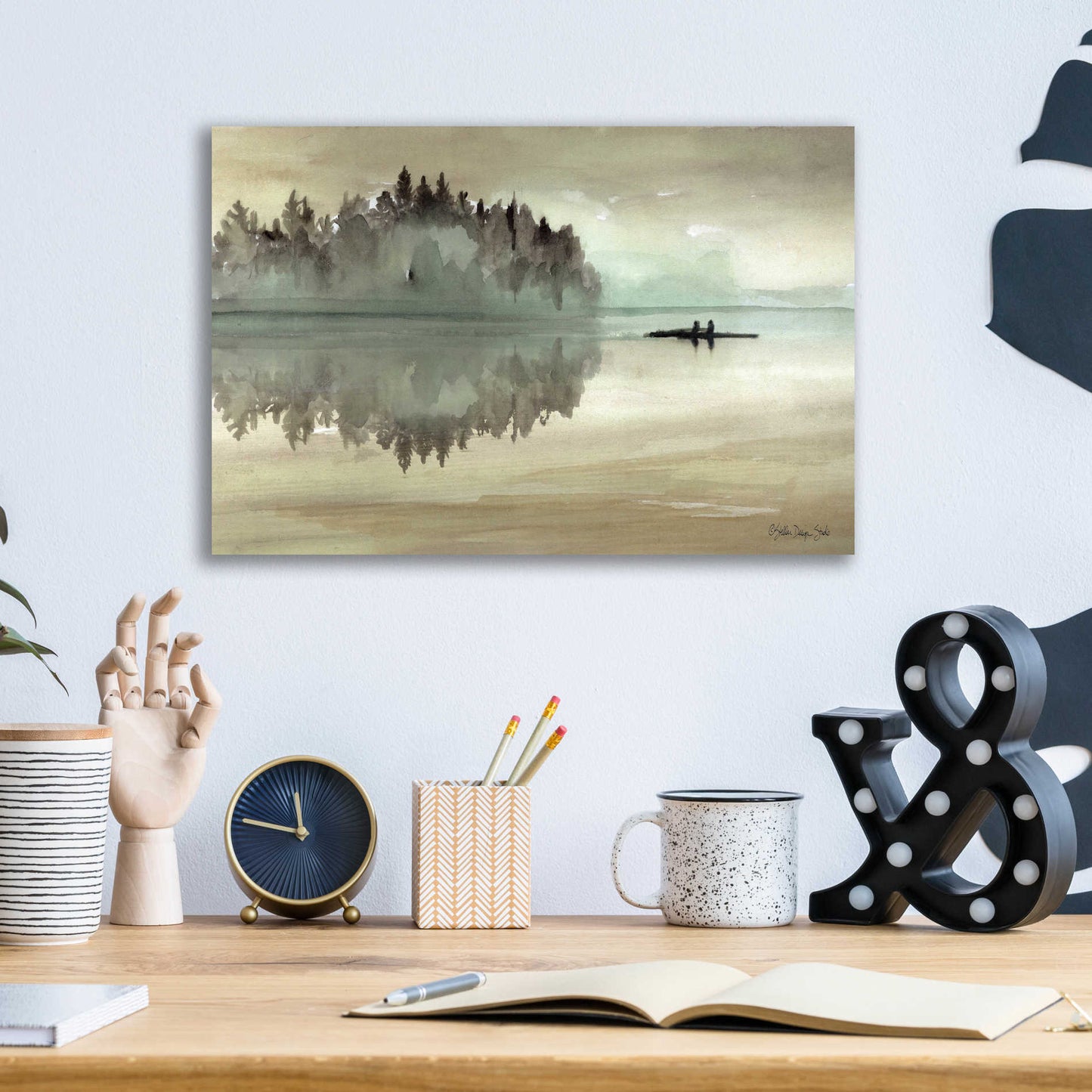 Epic Art 'Lake Fishing I' by Stellar Design Studio, Acrylic Glass Wall Art,16x12