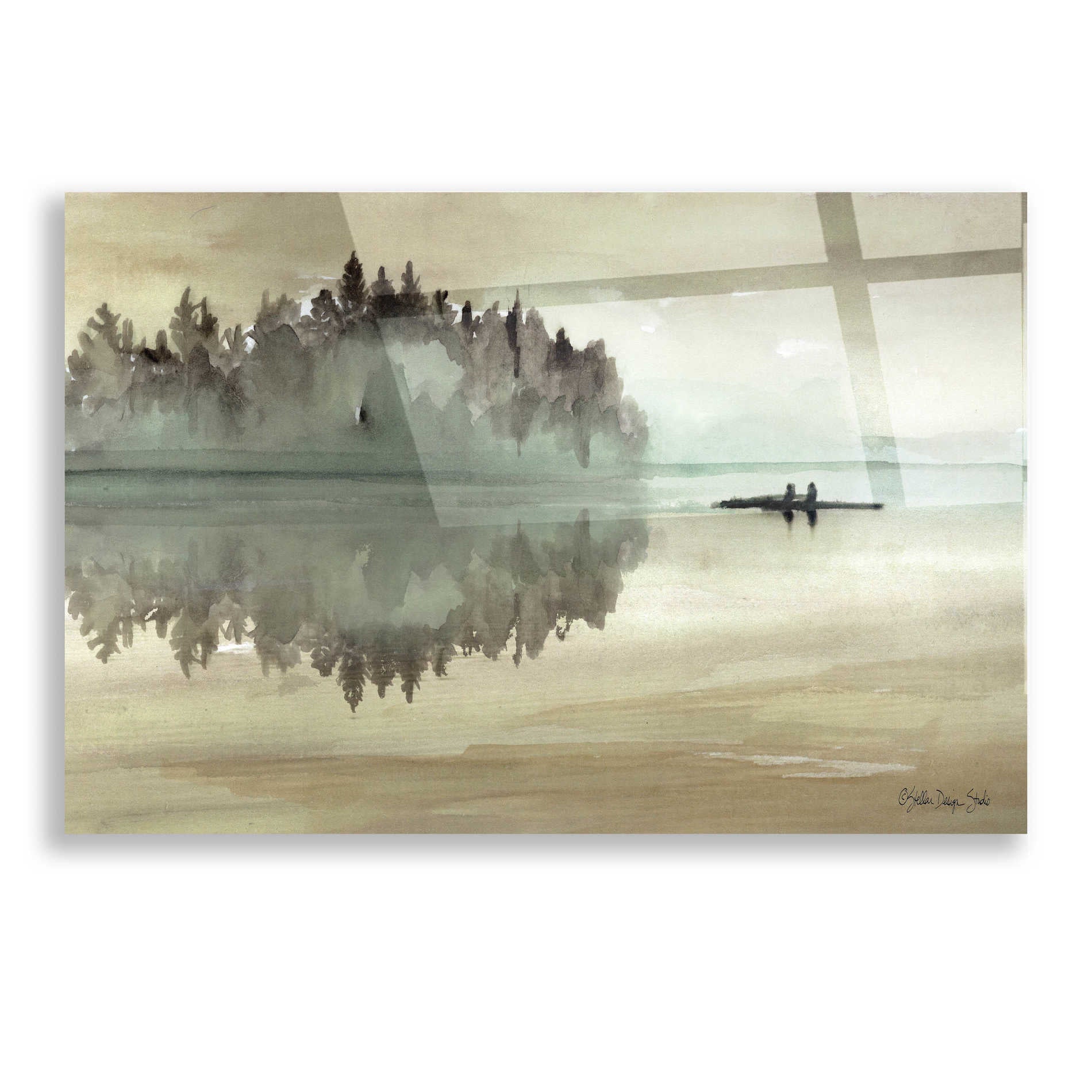 Epic Art 'Lake Fishing I' by Stellar Design Studio, Acrylic Glass Wall Art,16x12