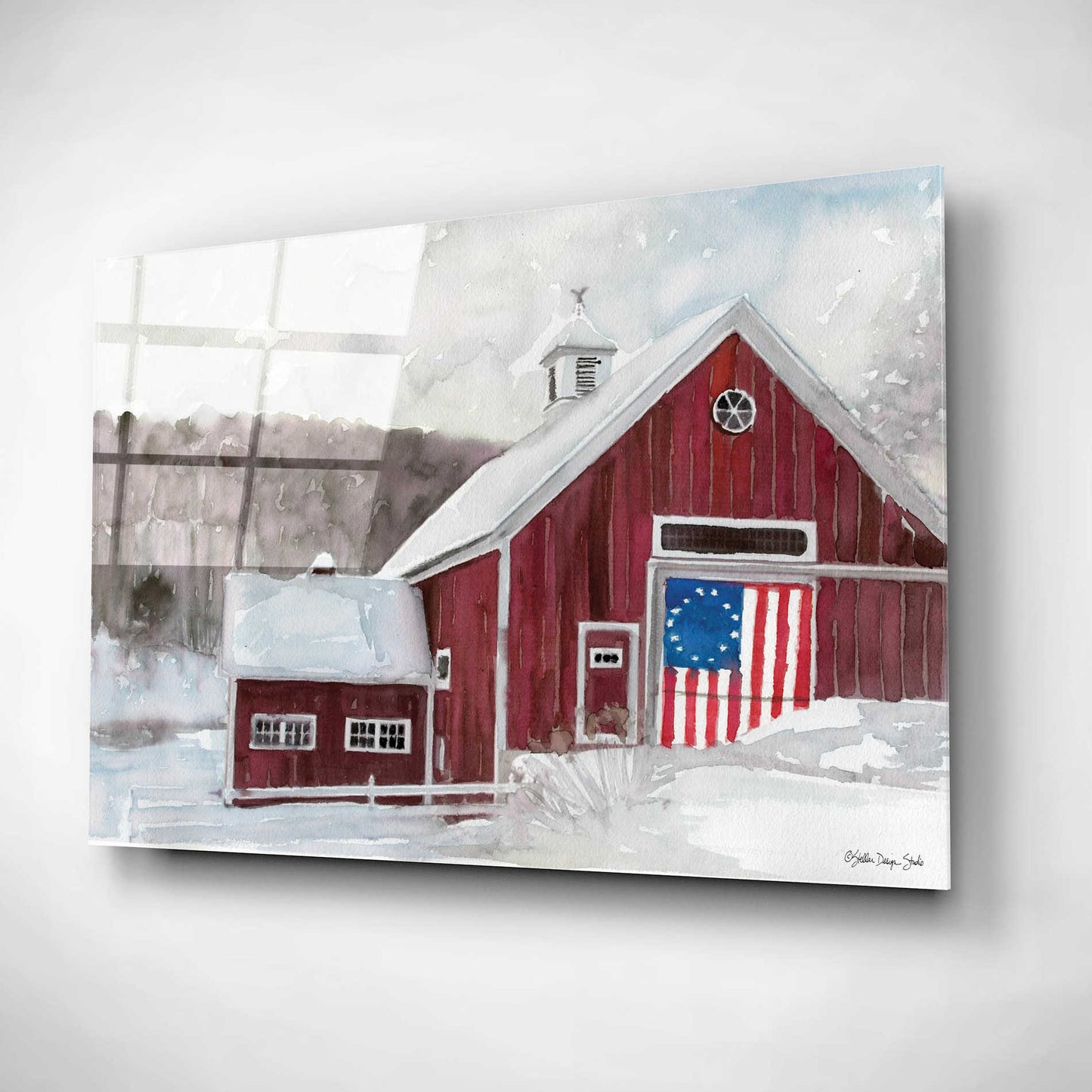 Epic Art 'American Barn' by Stellar Design Studio, Acrylic Glass Wall Art,16x12