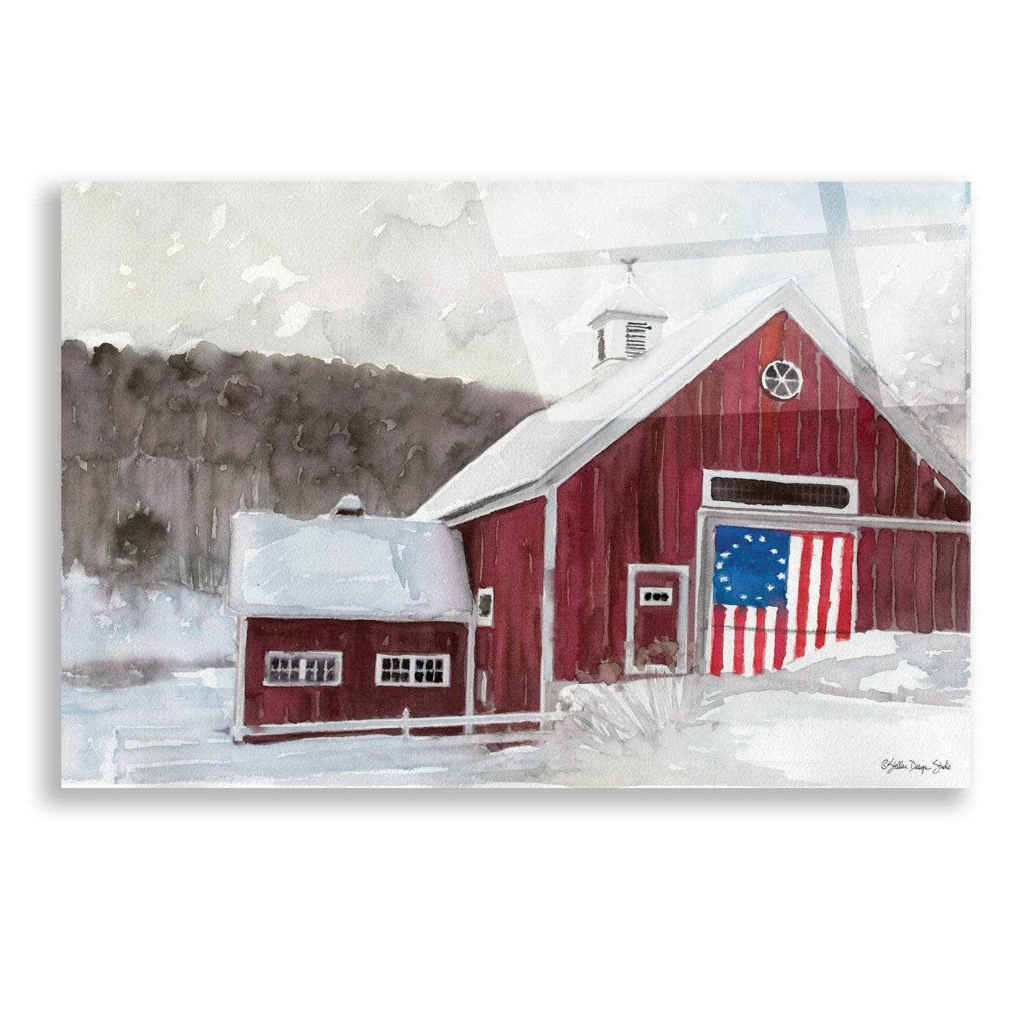 Epic Art 'American Barn' by Stellar Design Studio, Acrylic Glass Wall Art,24x16