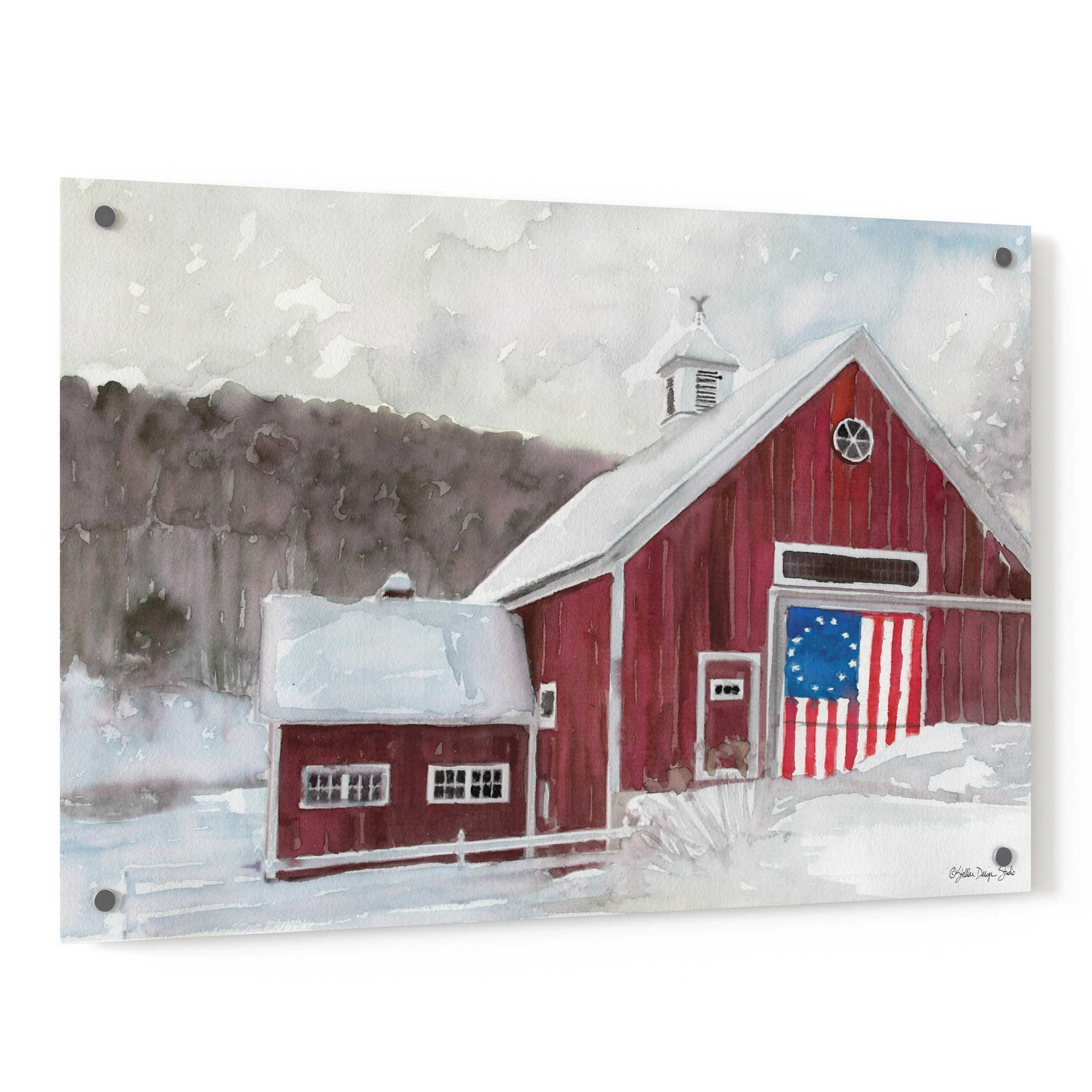 Epic Art 'American Barn' by Stellar Design Studio, Acrylic Glass Wall Art,36x24