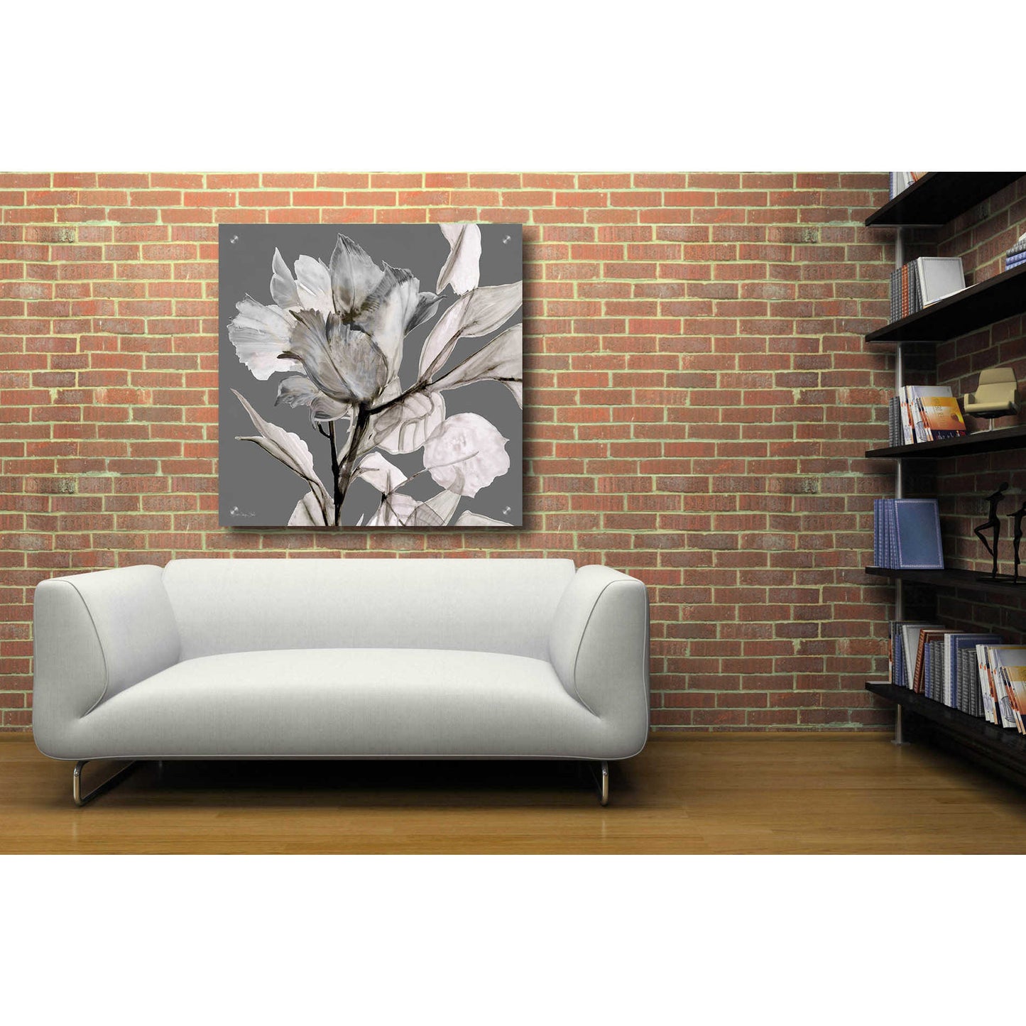 Epic Art 'Floral in Gray 2' by Stellar Design Studio, Acrylic Glass Wall Art,36x36