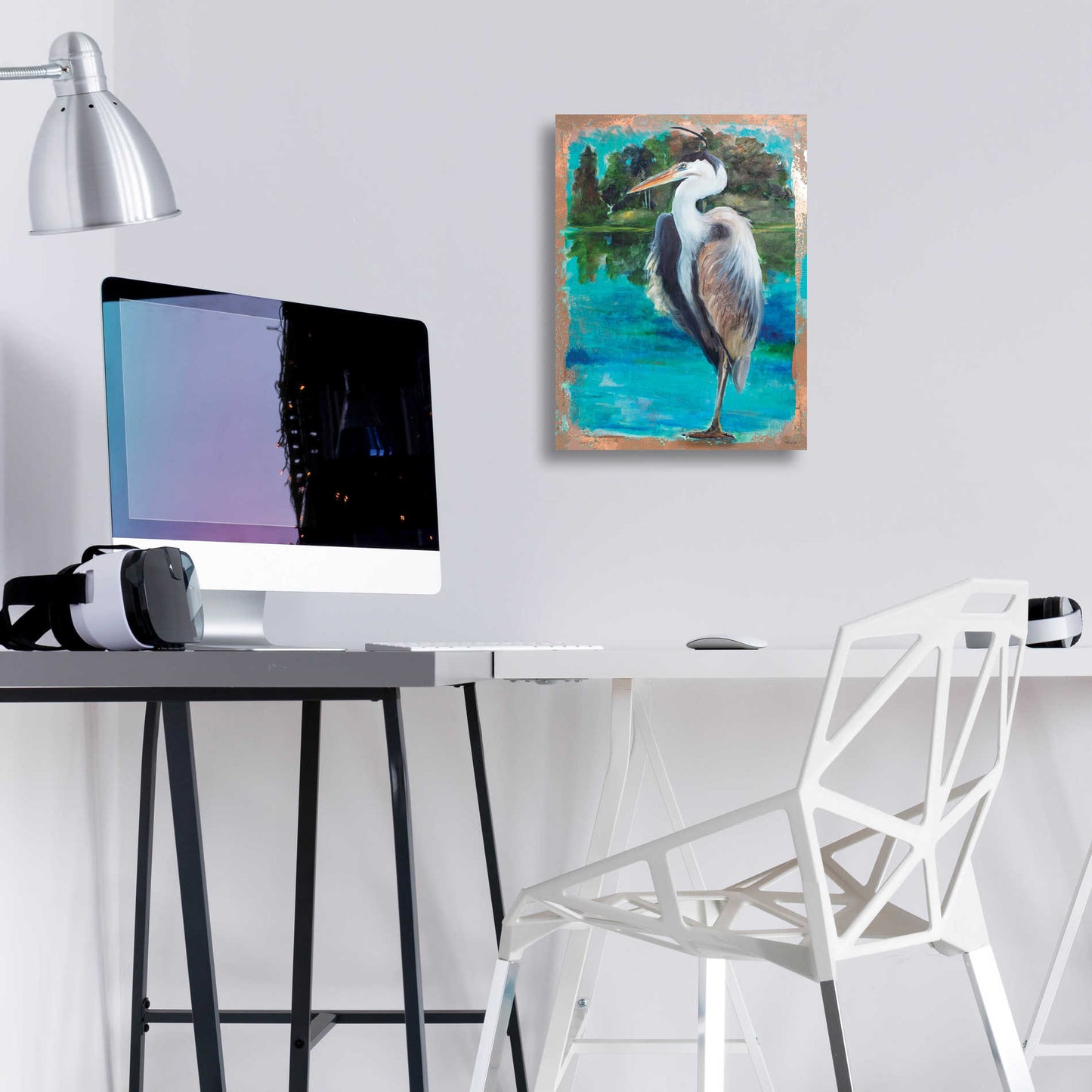 Epic Art 'Marsh Heron' by Stellar Design Studio, Acrylic Glass Wall Art,12x16