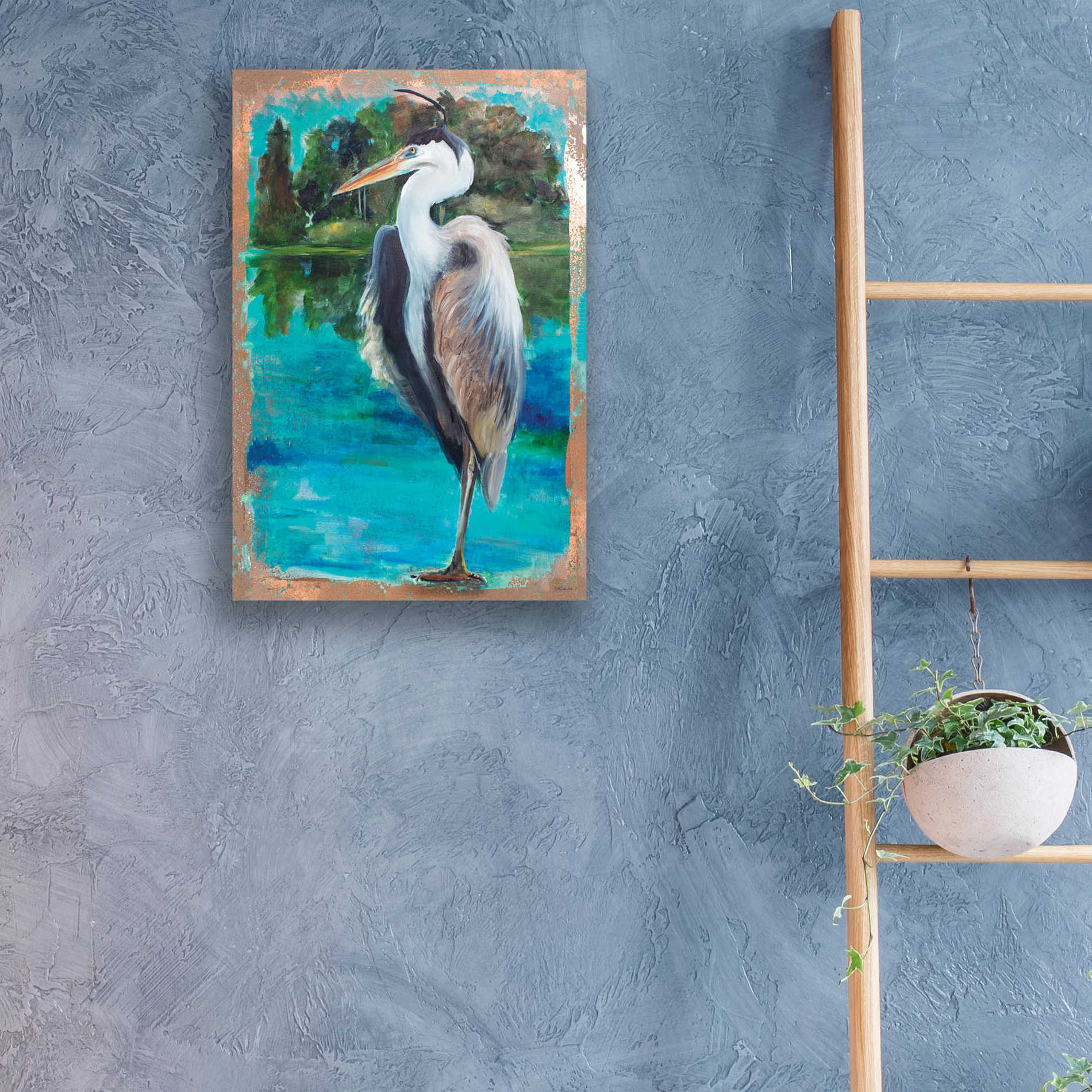 Epic Art 'Marsh Heron' by Stellar Design Studio, Acrylic Glass Wall Art,16x24