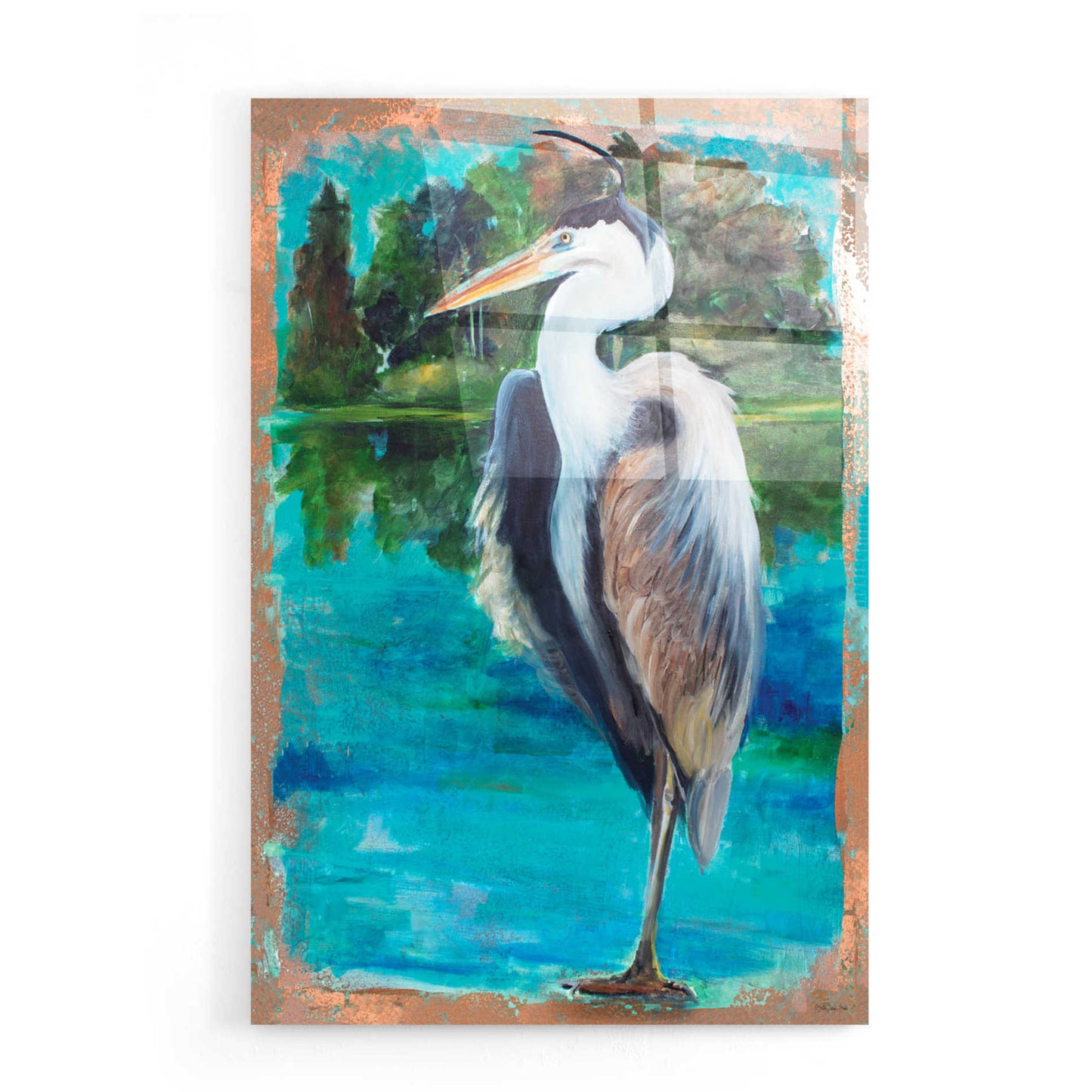 Epic Art 'Marsh Heron' by Stellar Design Studio, Acrylic Glass Wall Art,16x24