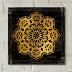 Epic Art 'Gold Mandala I' by Cindy Jacobs, Acrylic Glass Wall Art,12x12