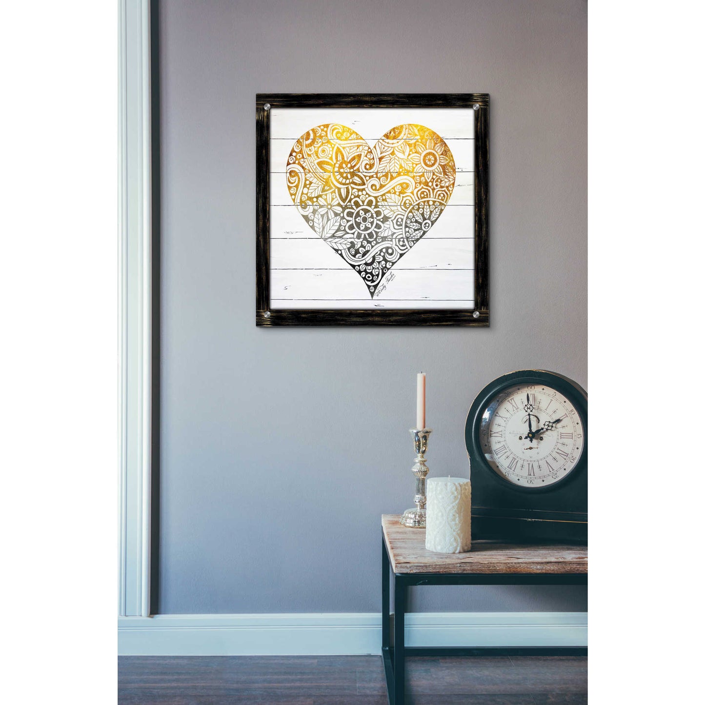 Epic Art 'Zen Season's Greeting Heart' by Cindy Jacobs, Acrylic Glass Wall Art,24x24
