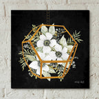 Epic Art 'Gold Geometric Hexagon' by Cindy Jacobs, Acrylic Glass Wall Art,12x12