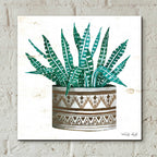 Epic Art 'Mud Cloth Vase V' by Cindy Jacobs, Acrylic Glass Wall Art,12x12