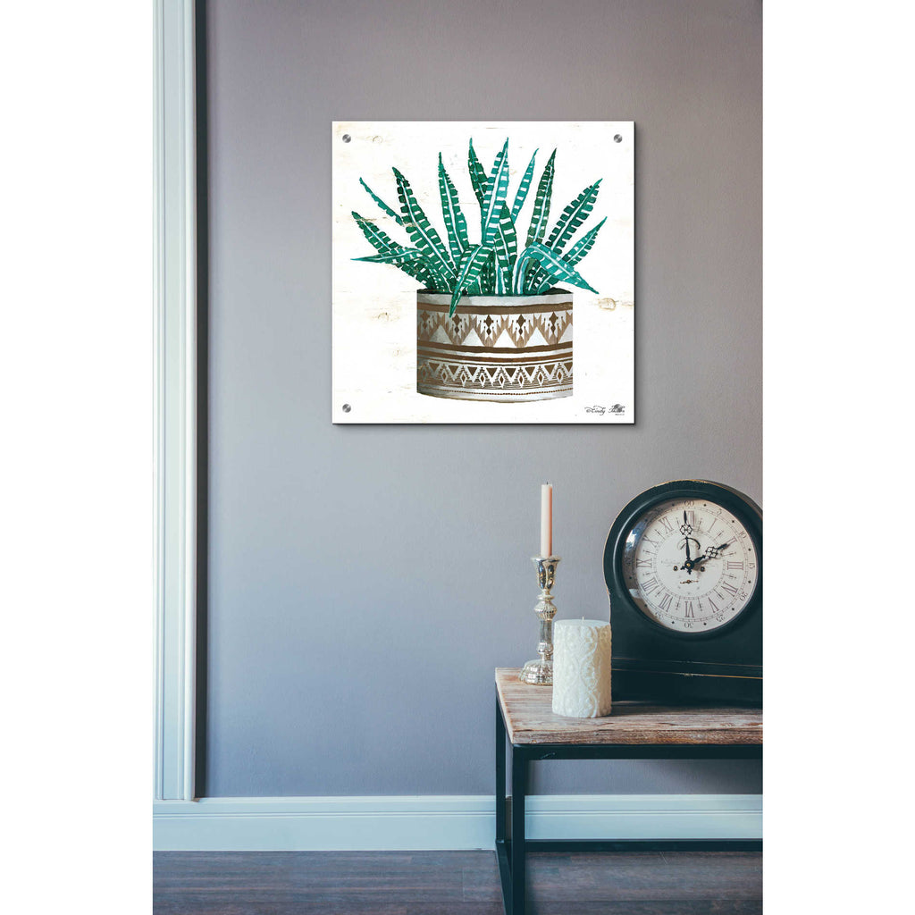 Epic Art 'Mud Cloth Vase V' by Cindy Jacobs, Acrylic Glass Wall Art,24x24