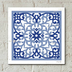 Epic Art 'Blue Tile V' by Cindy Jacobs, Acrylic Glass Wall Art,12x12