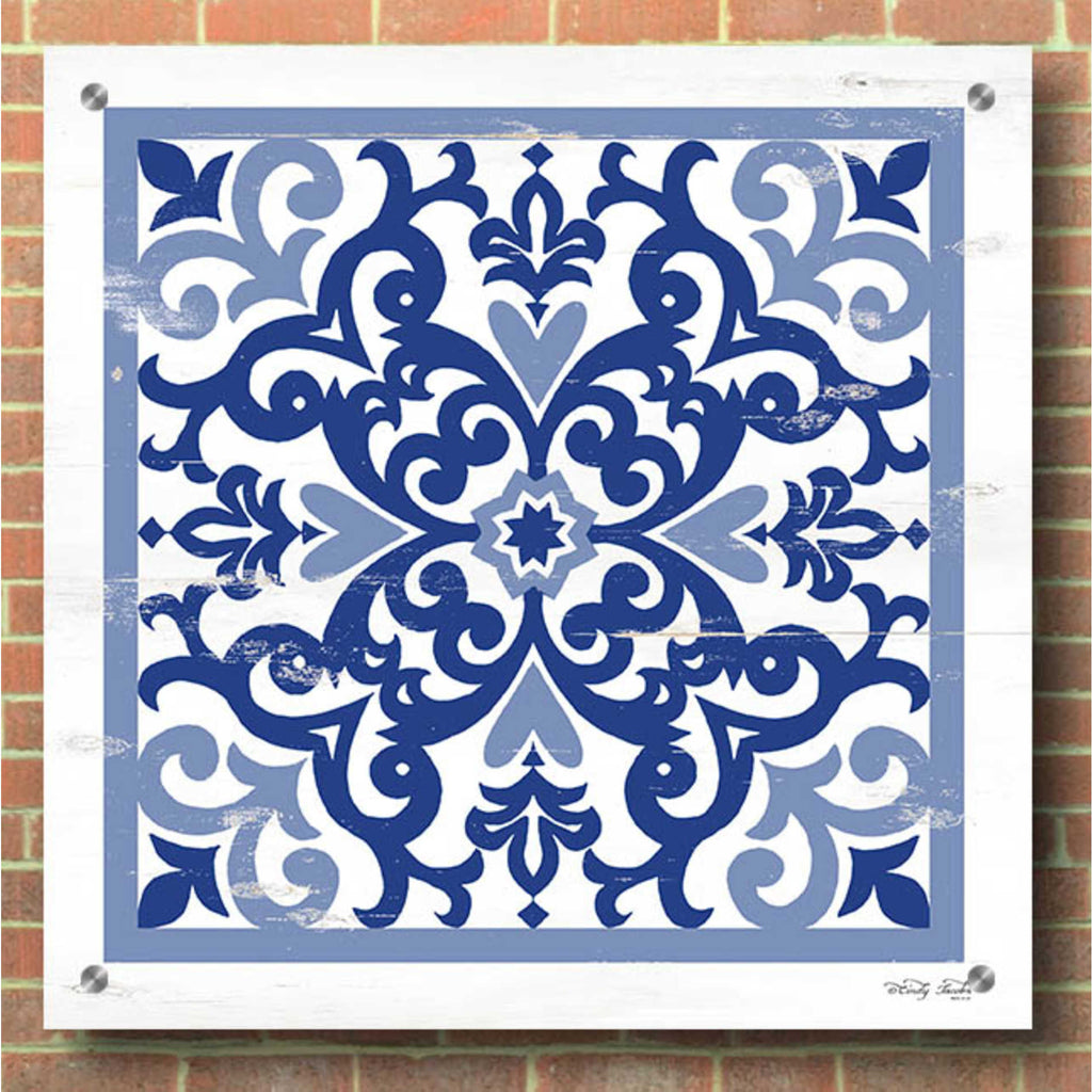 Epic Art 'Blue Tile VI' by Cindy Jacobs, Acrylic Glass Wall Art,36x36