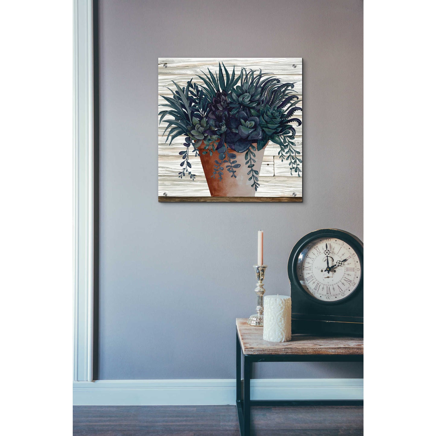 Epic Art 'Remarkable Succulents I' by Cindy Jacobs, Acrylic Glass Wall Art,24x24