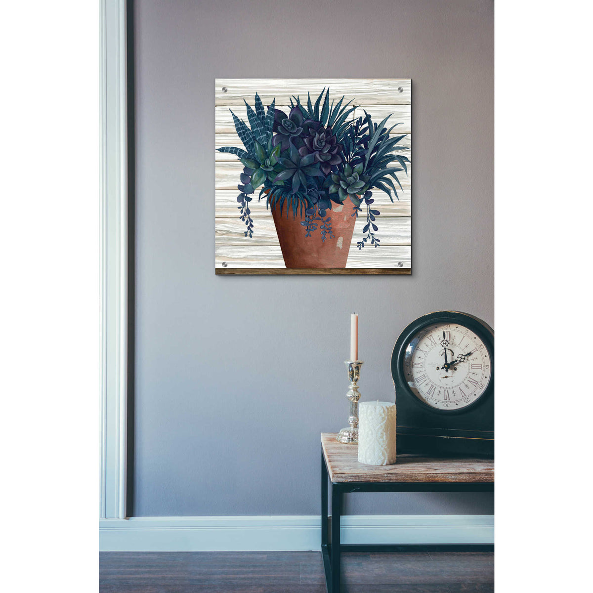 Epic Art 'Remarkable Succulents II' by Cindy Jacobs, Acrylic Glass Wall Art,24x24