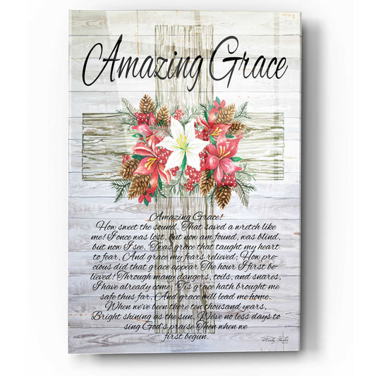 Epic Art 'Amazing Grace Christmas Cross' by Cindy Jacobs, Acrylic Glass Wall Art