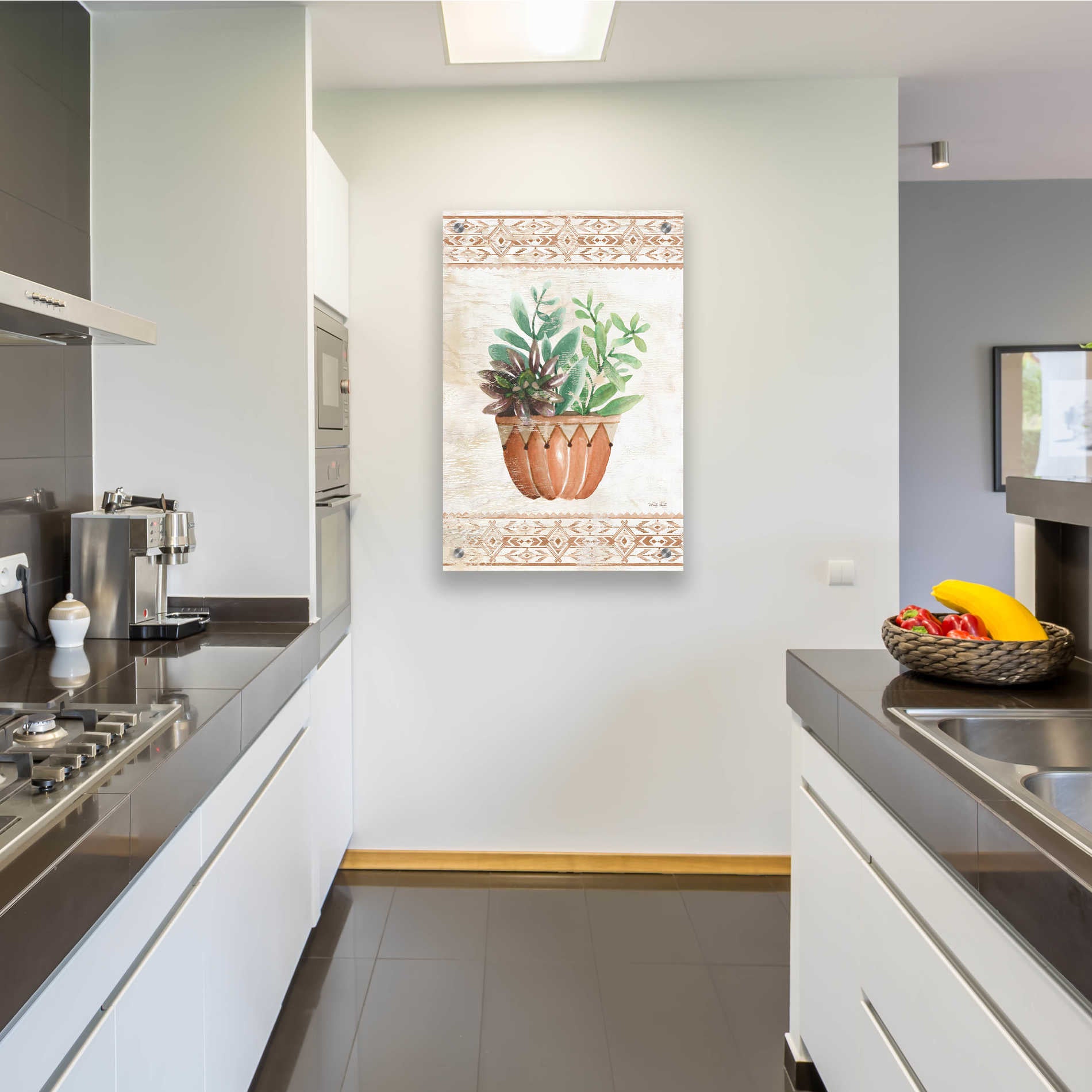 Epic Art 'Southwest Terracotta Succulents I' by Cindy Jacobs, Acrylic Glass Wall Art,24x36