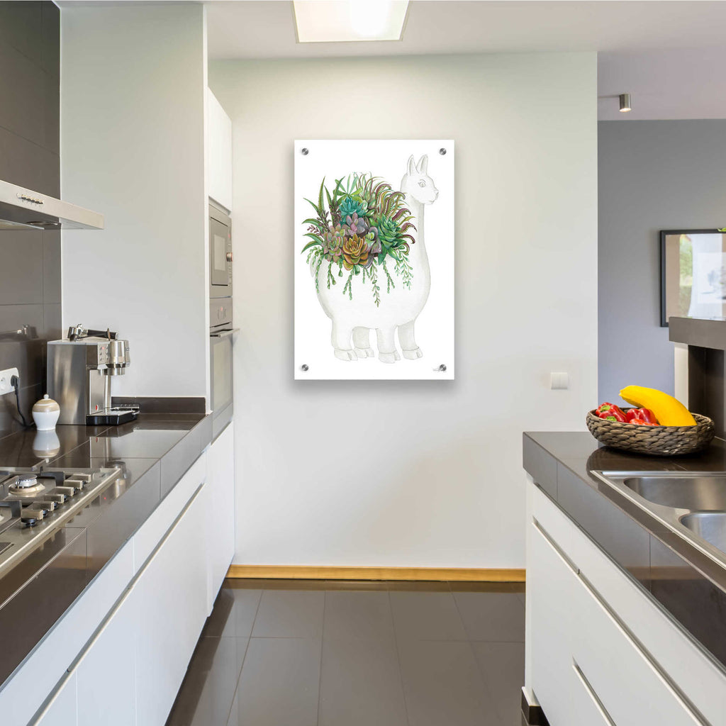 Epic Art 'Proud Llama Pot I' by Cindy Jacobs, Acrylic Glass Wall Art,24x36