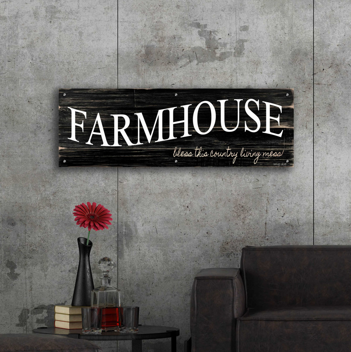 Epic Art 'Farmhouse' by Cindy Jacobs, Acrylic Glass Wall Art,48x16
