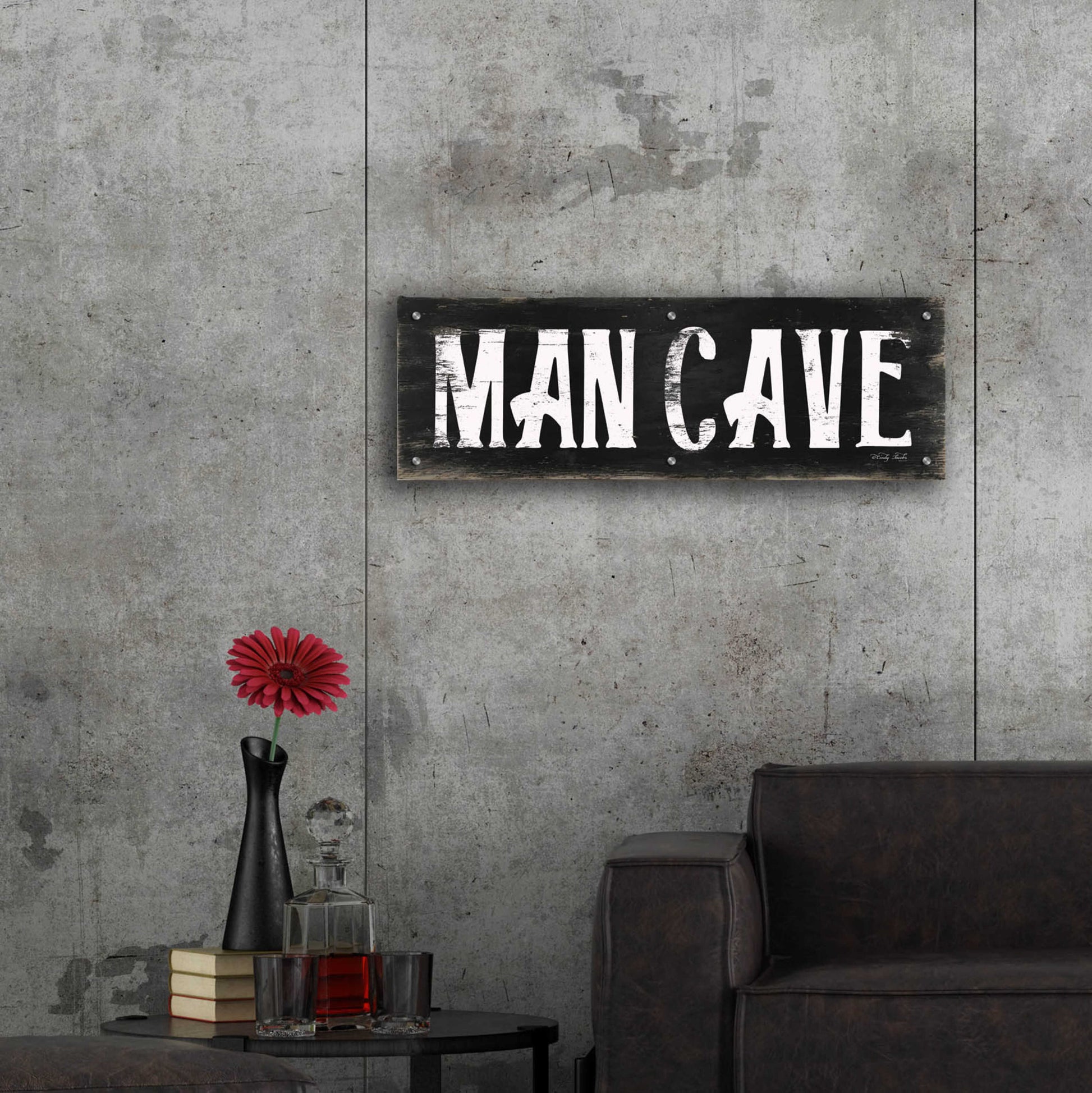 Epic Art 'Man Cave' by Cindy Jacobs, Acrylic Glass Wall Art,36x12