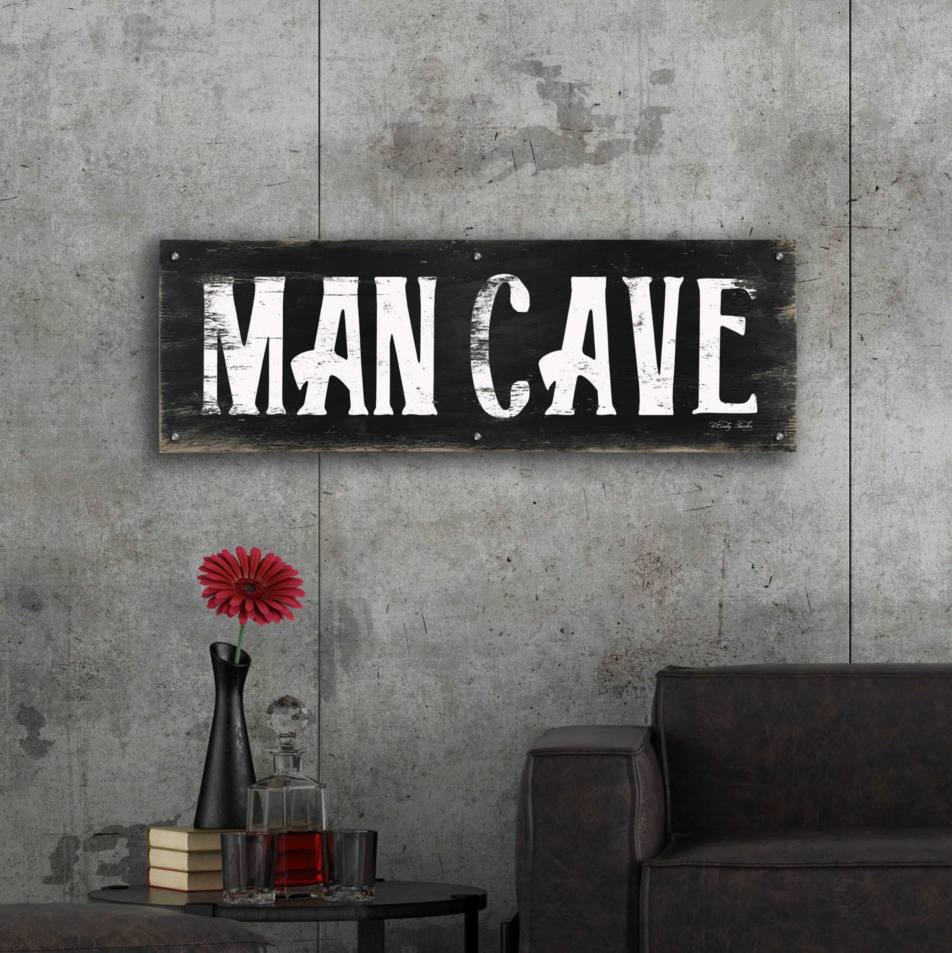 Epic Art 'Man Cave' by Cindy Jacobs, Acrylic Glass Wall Art,48x16