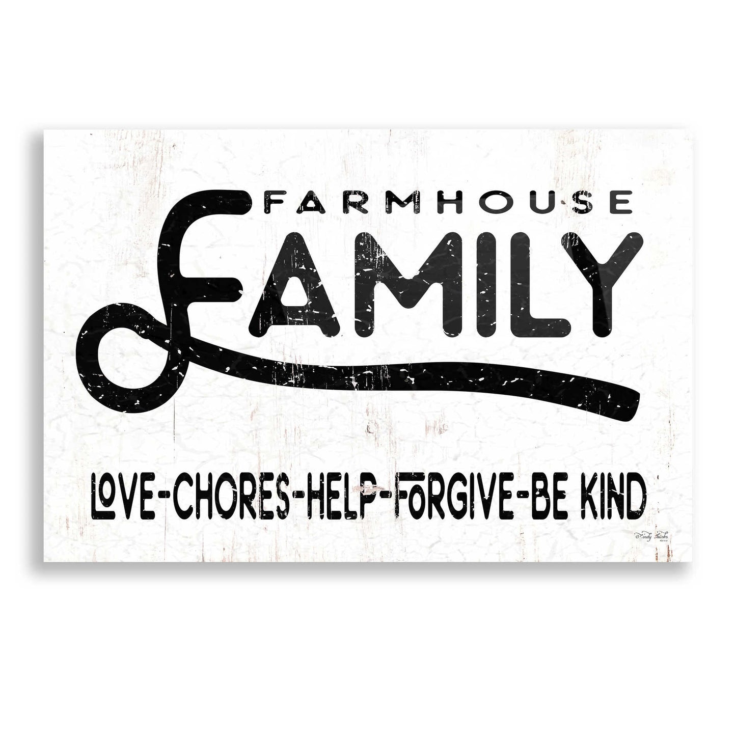 Epic Art 'Farmhouse Family' by Cindy Jacobs, Acrylic Glass Wall Art,16x12