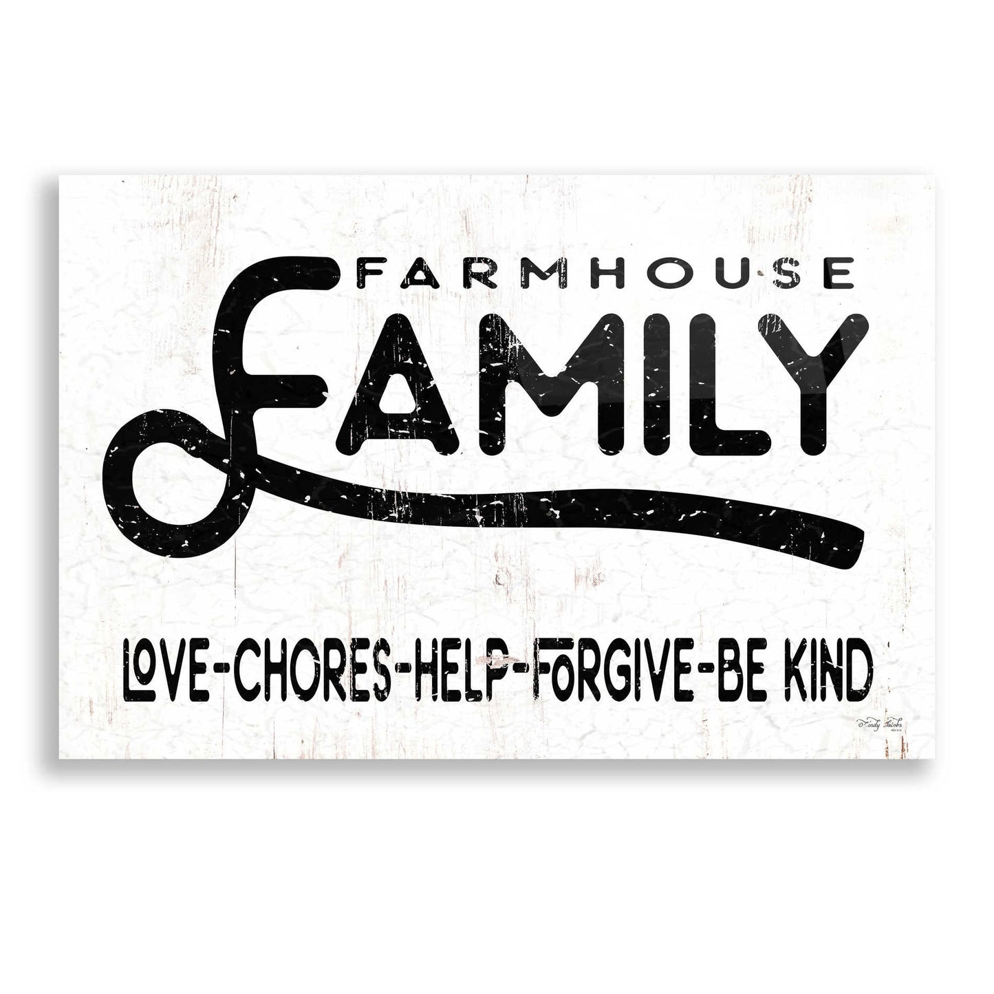 Epic Art 'Farmhouse Family' by Cindy Jacobs, Acrylic Glass Wall Art,24x16