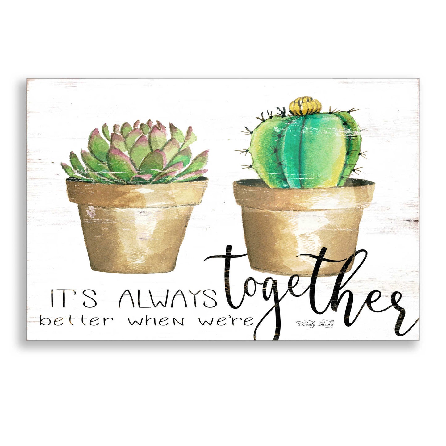 Epic Art 'It's Always Better Together' by Cindy Jacobs, Acrylic Glass Wall Art,16x12