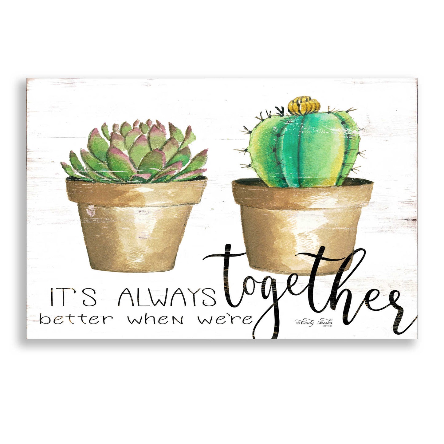 Epic Art 'It's Always Better Together' by Cindy Jacobs, Acrylic Glass Wall Art,24x16