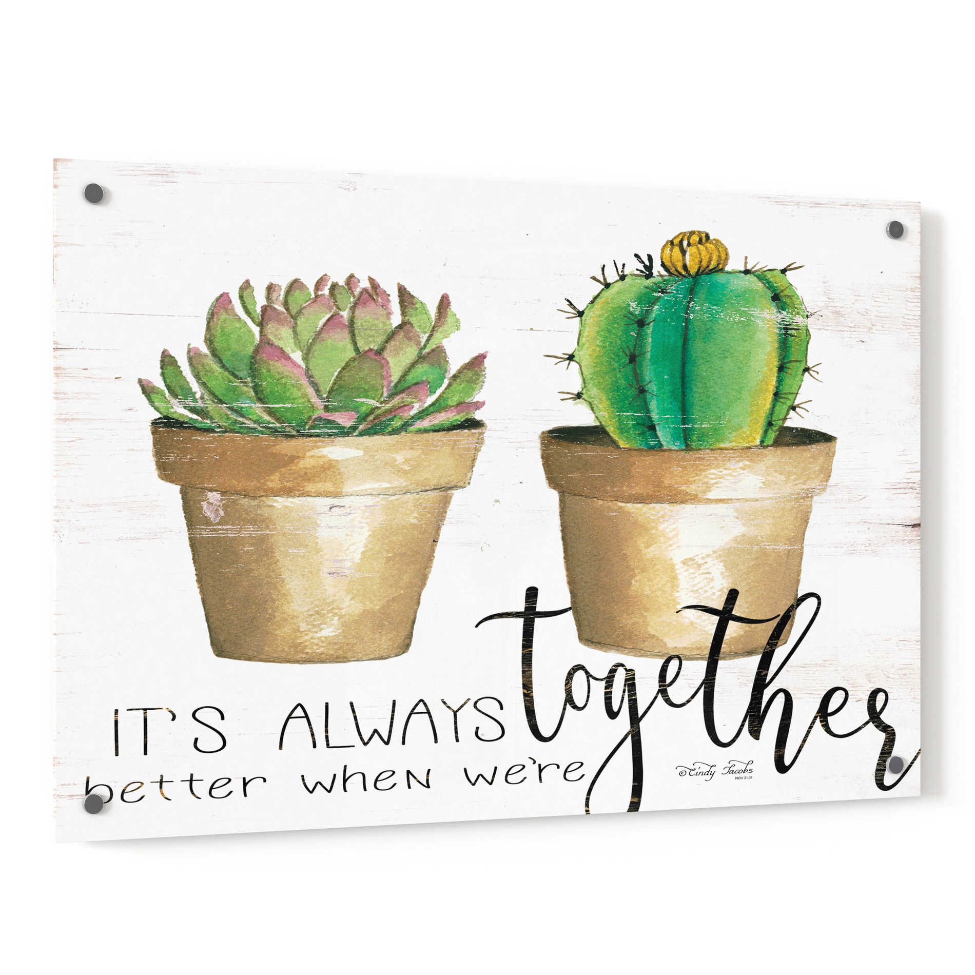 Epic Art 'It's Always Better Together' by Cindy Jacobs, Acrylic Glass Wall Art,36x24
