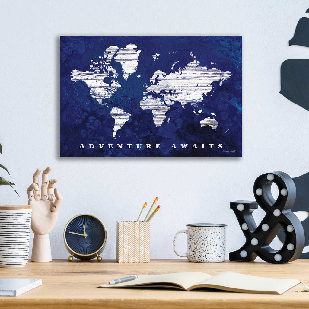 Epic Art 'Adventure Awaits Map' by Cindy Jacobs, Acrylic Glass Wall Art,16x12
