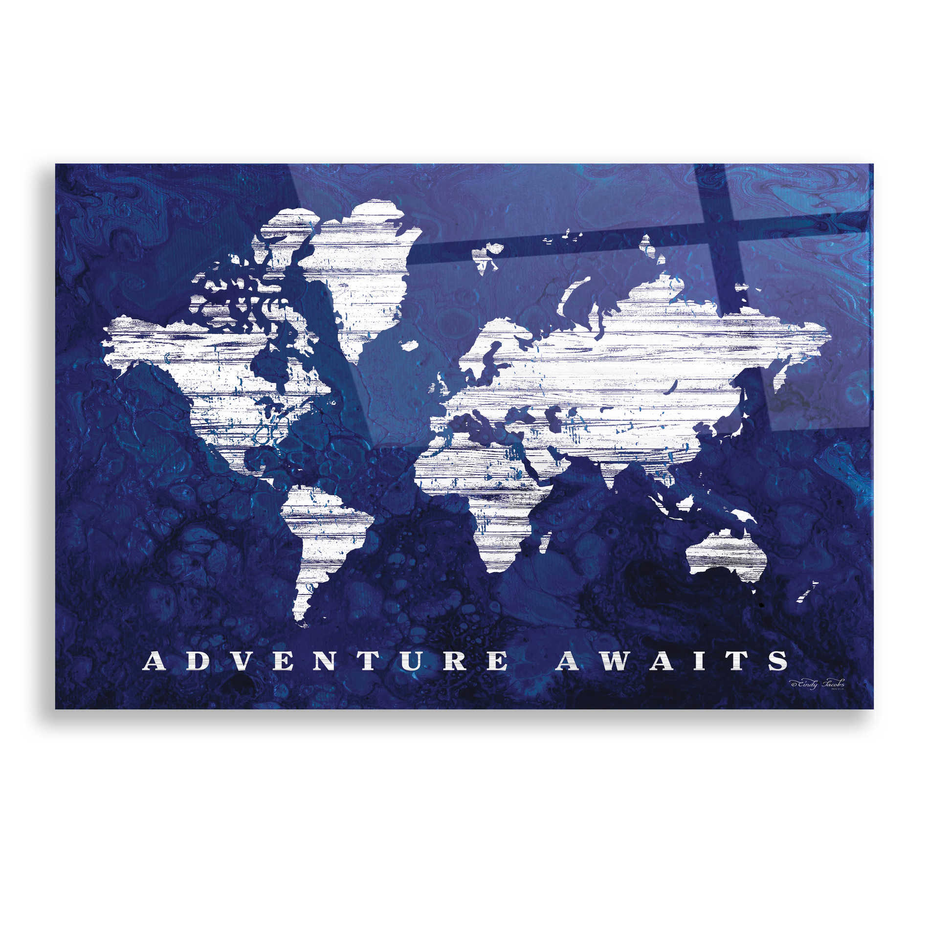 Epic Art 'Adventure Awaits Map' by Cindy Jacobs, Acrylic Glass Wall Art