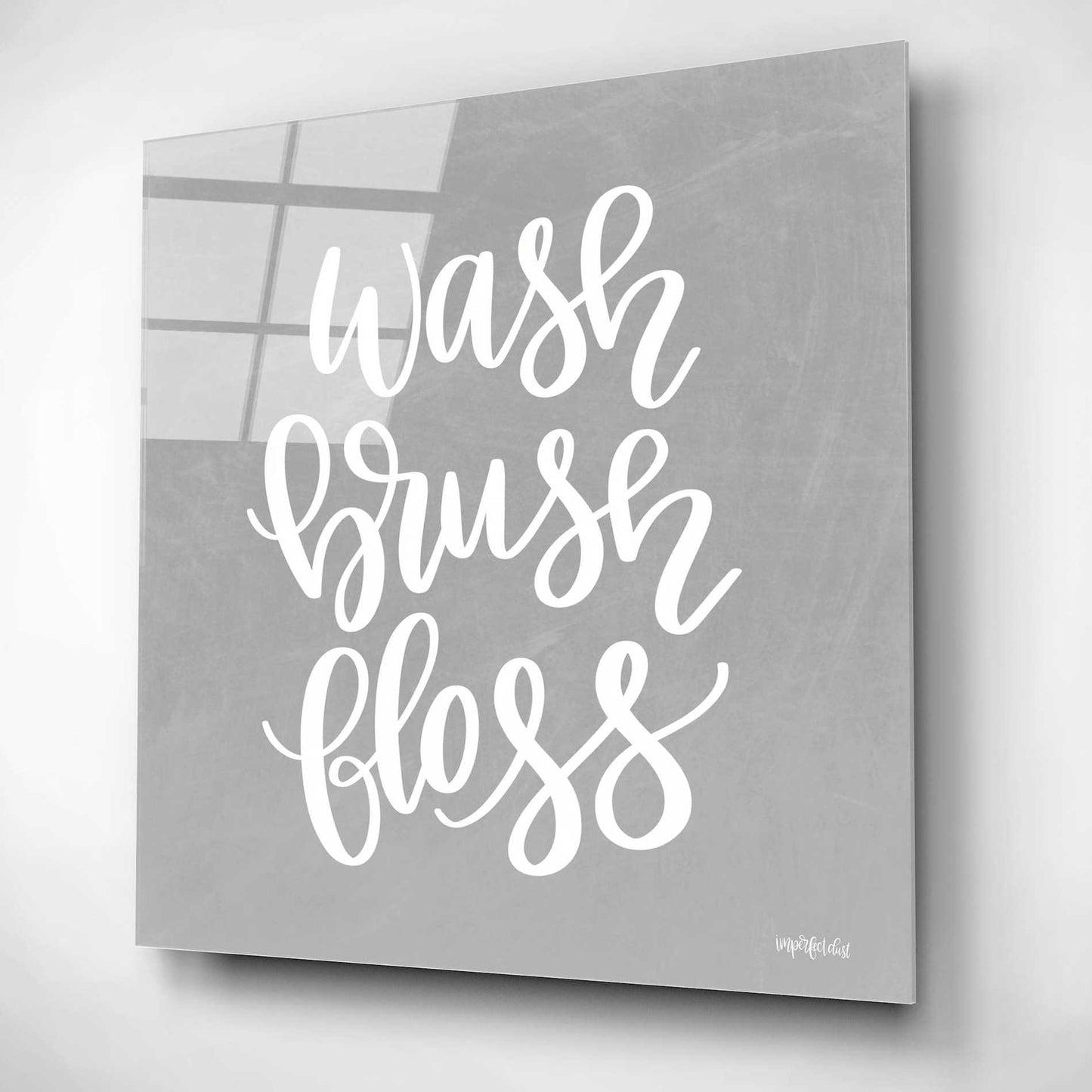 Epic Art 'Wash, Brush, Floss' by Imperfect Dust, Acrylic Glass Wall Art,12x12