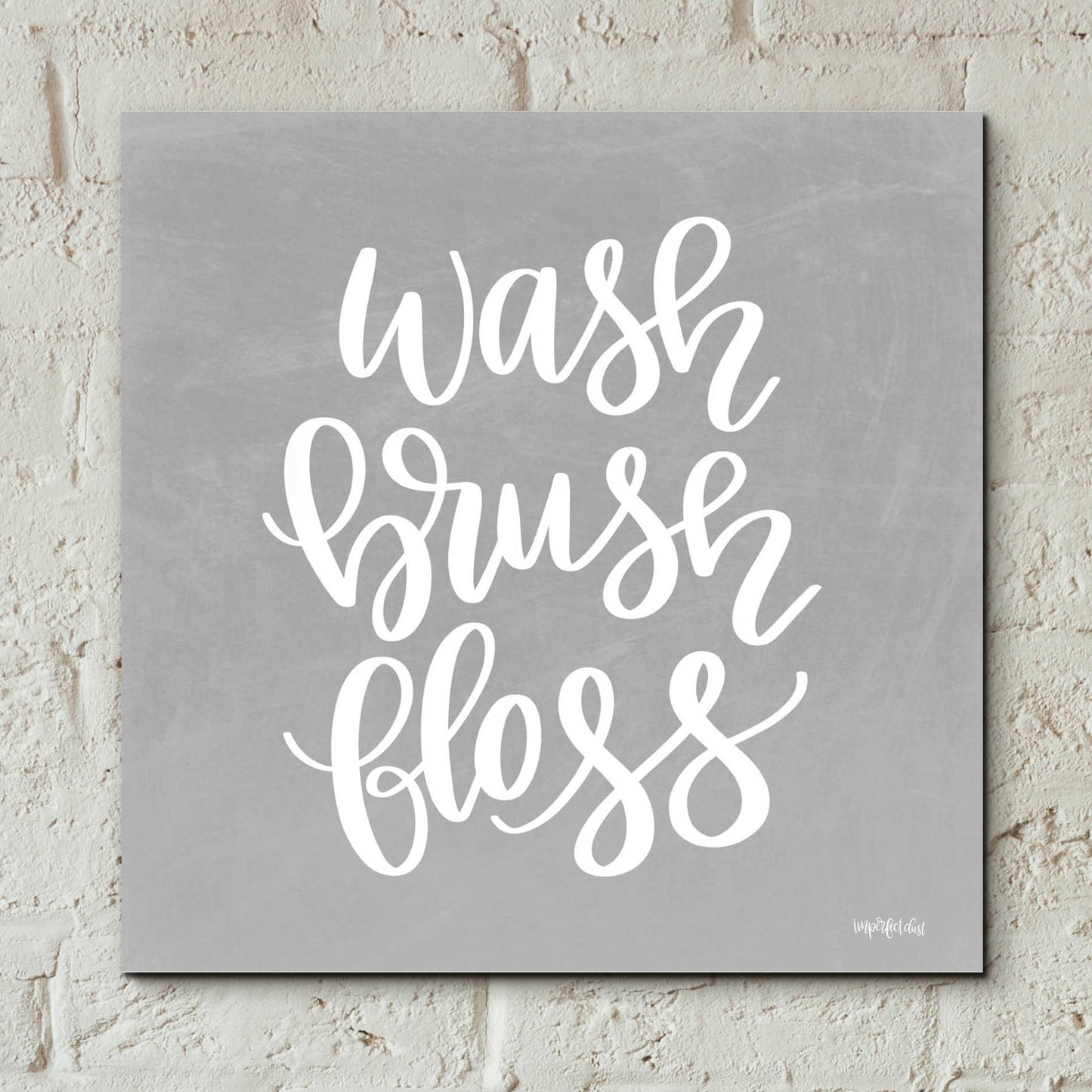 Epic Art 'Wash, Brush, Floss' by Imperfect Dust, Acrylic Glass Wall Art,12x12