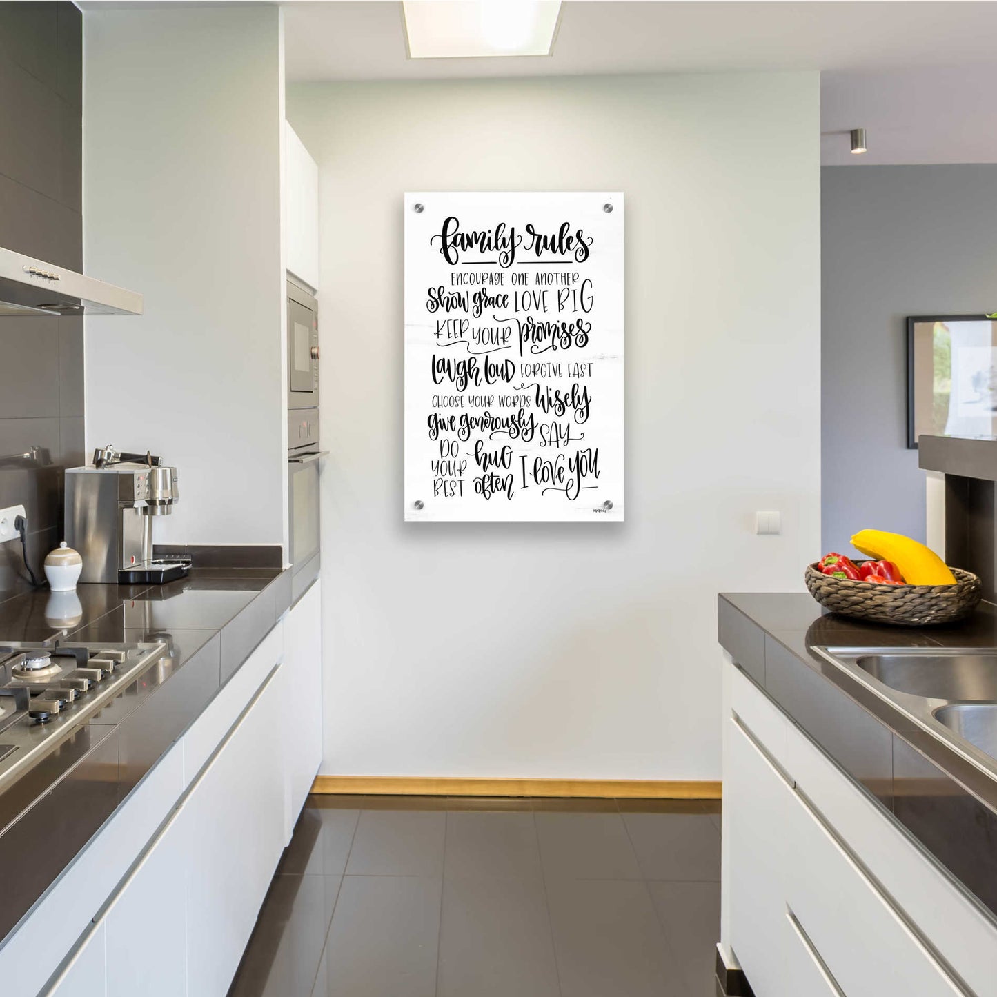 Epic Art 'Family Rules' by Imperfect Dust, Acrylic Glass Wall Art,24x36