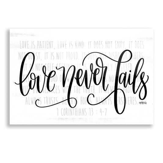 Epic Art 'Love Never Fails' by Imperfect Dust, Acrylic Glass Wall Art