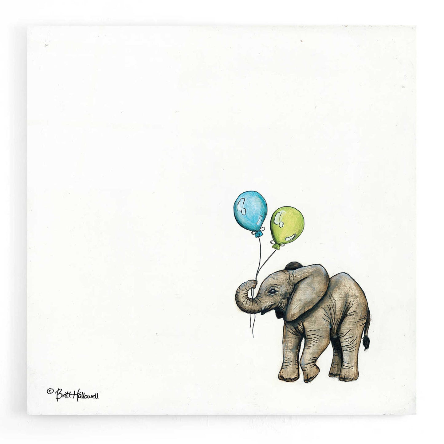 Epic Art 'Nursery Elephant' by Britt Hallowell, Acrylic Glass Wall Art